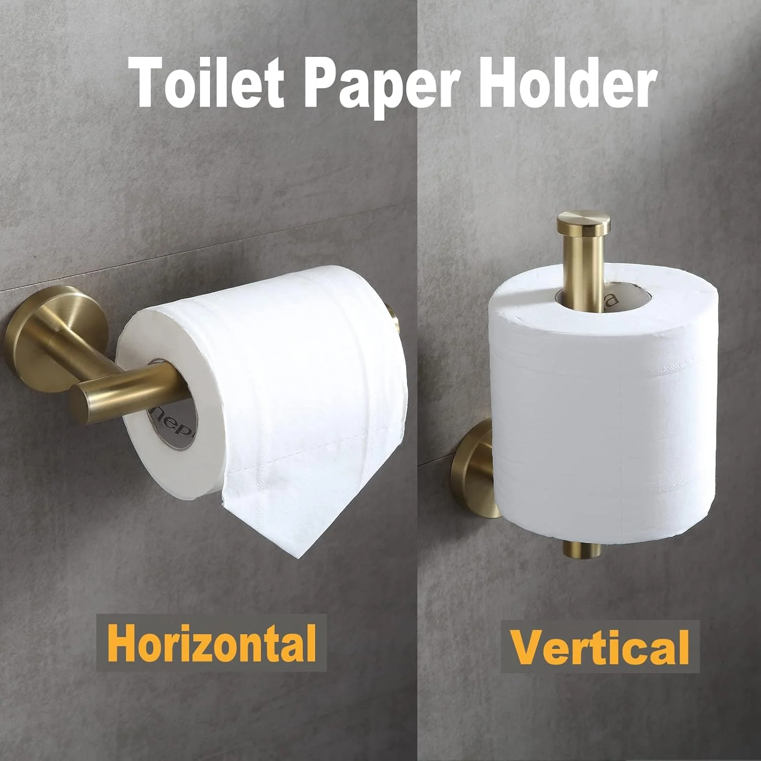 ست لوازم جانبی حمام 4 تکه Orlif، طلایی برس خورده SUS304 استیل ضد زنگ، شامل حلقه حوله دستی، جا دستمال کاغذی و 2 عدد قلاب حوله و لباس