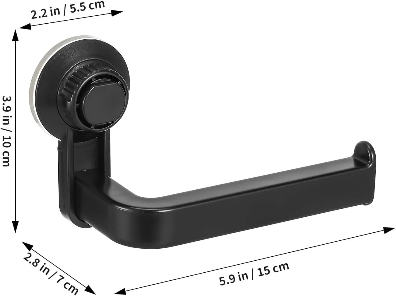 جا دستمال کاغذی دیواری Operitacx، جا رولی دستمال توالت ABS، جا رولی دستمال کاغذی با مکش خلاء، پخش کننده کاغذ توالت مشکی (16.2x9.9 سانتی متر) (مشکی)