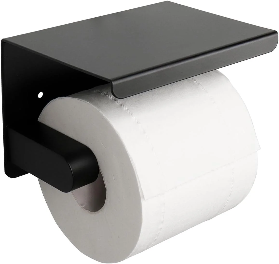 Olsdeeool Toilet Paper Holder Matte Black, 304 Stainless Steel Toilet Paper Holder with Phone Shelf Screw Mounted and Self Adhesive Tissue Roll Holder for Hotel Bathroom Olsdeeool Toilet Paper Holder Matte Black, 304 Stainless Steel Toilet Paper Holder with Phone Shelf Screw Mounted and Self Adhesive Tissue Roll Holder for Hotel Bathroom