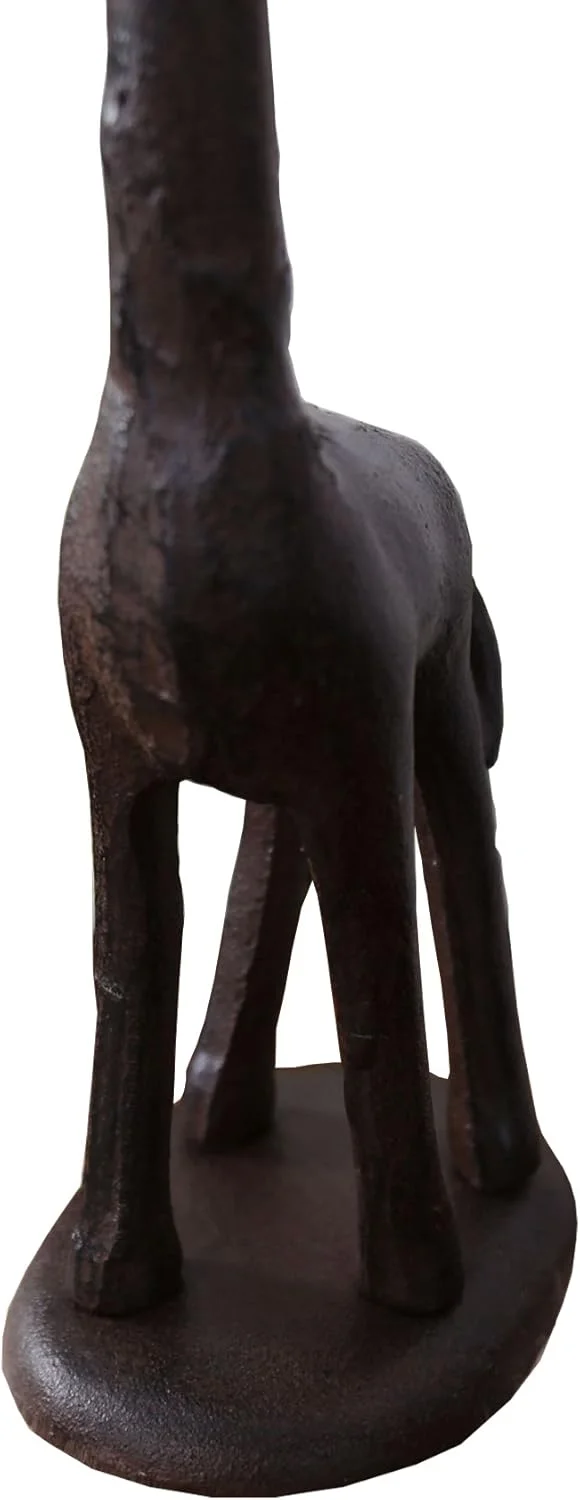 جا کاغذی زرافه چدنی Ogrmar، استند نگهدارنده دستمال توالت تزئینی حمام، 8.25 × 44.45 × 10.8 سانتی متر (قهوه ای)