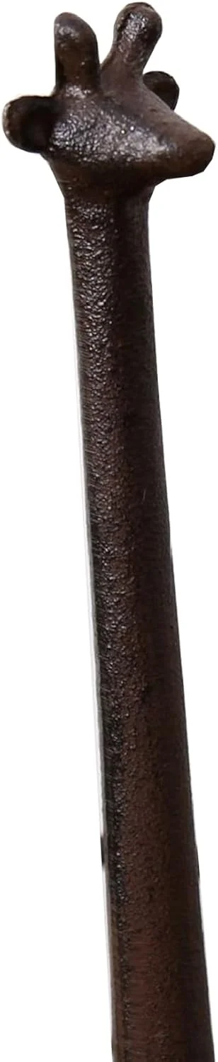 جا کاغذی زرافه چدنی Ogrmar، استند نگهدارنده دستمال توالت تزئینی حمام، 8.25 × 44.45 × 10.8 سانتی متر (قهوه ای)