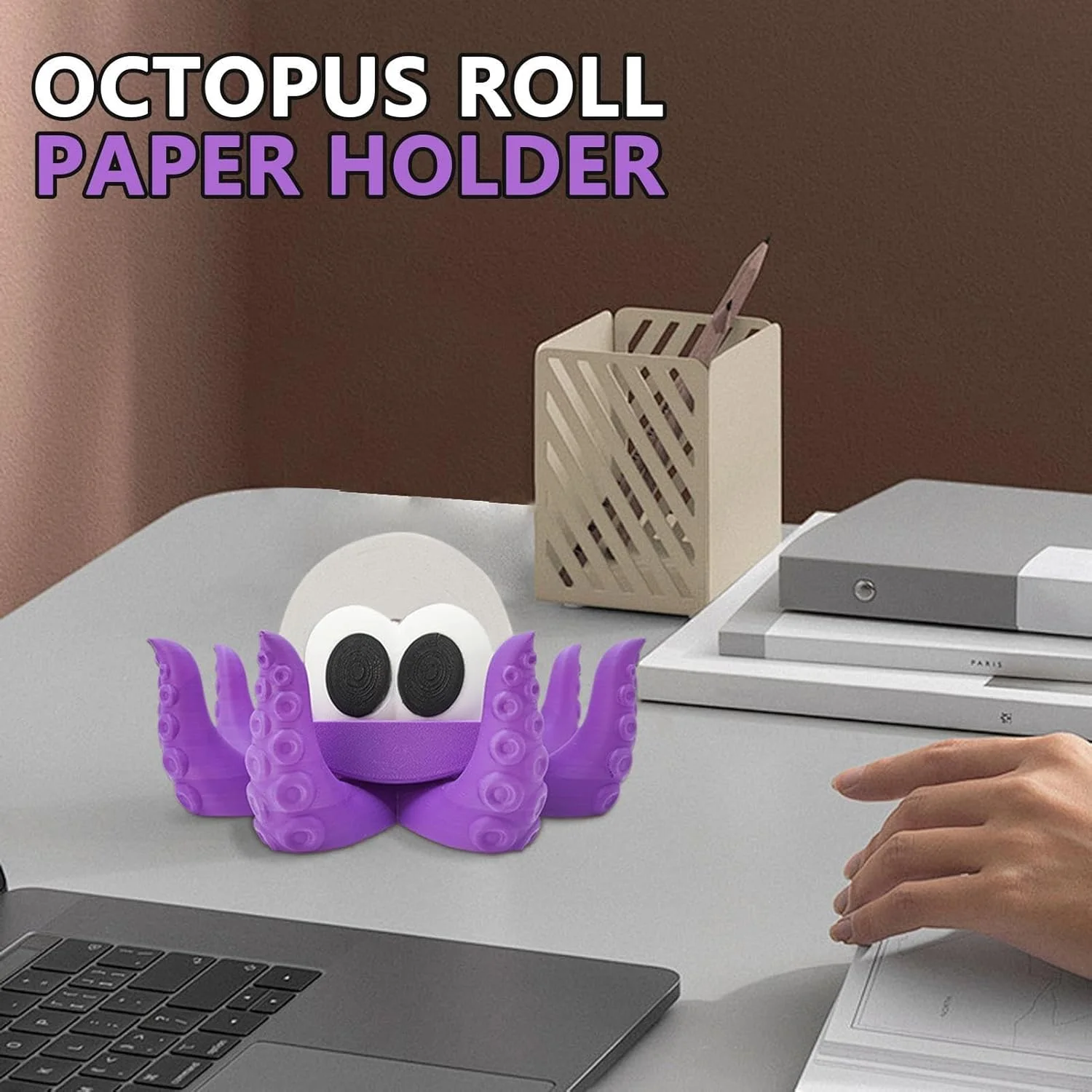 Toilet Paper Holder | Octopus Tissue Paper Roll Storage Stand,Modern Sleek Tissue Rack for Apartment Dorm Guest Bathroom Restroom Farmhouse