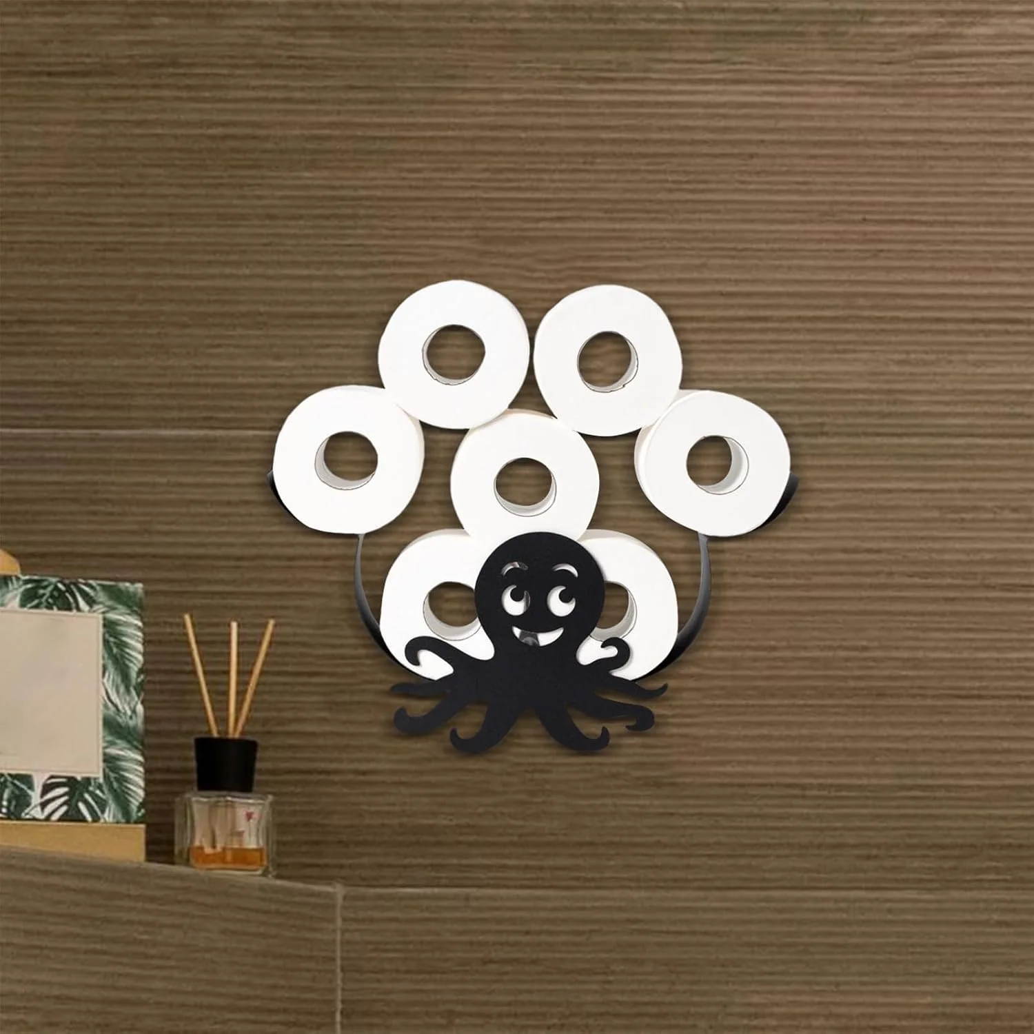 Toilet Paper Holder Funny | Octopus Design Cool Toilet Paper Holder | Stand Roll Tissue Organizer Stand for Small Space Wall Bathroom Restroom RV Guest Farmhouse Decor