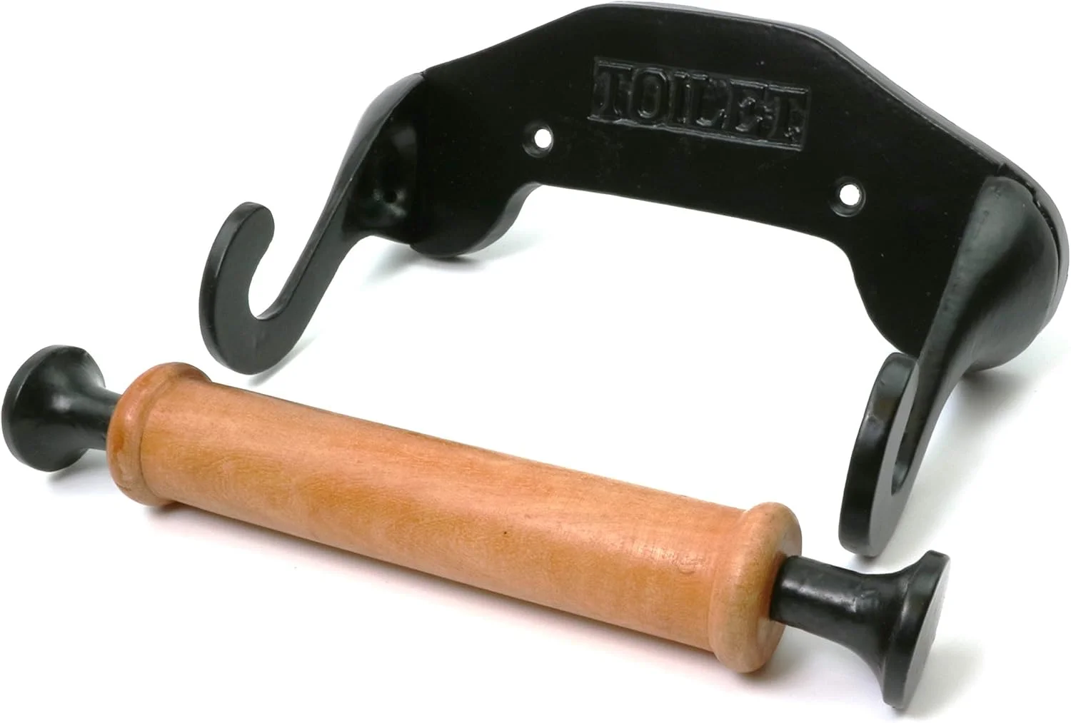 جا دستمال کاغذی توالت Oakcrafts به سبک ویکتوریایی، لوازم جانبی توالت چدنی عتیقه (مشکی اپوکسی)