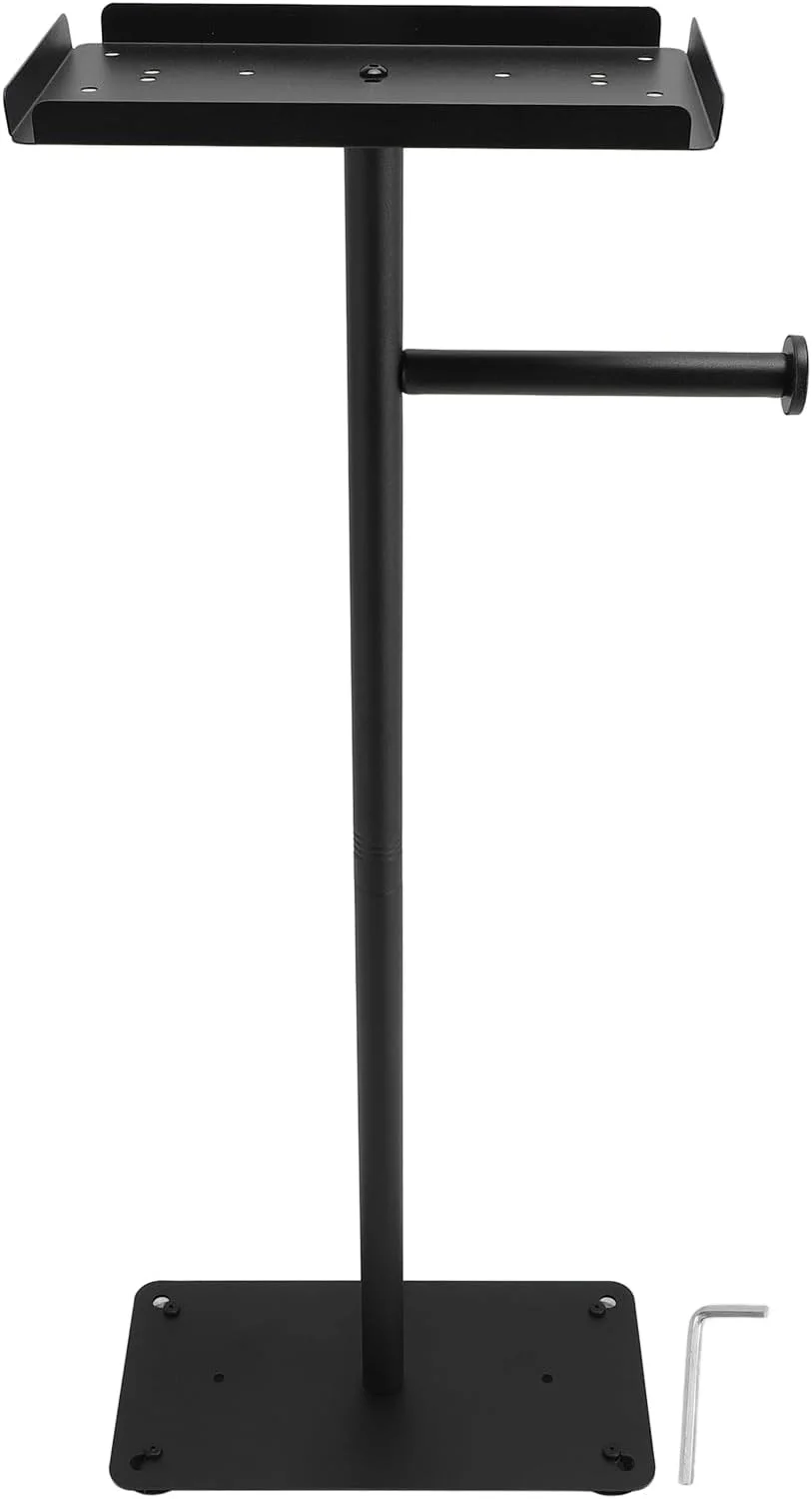 جا دستمال توالت ایستاده نرنسی استیل ضد زنگ مشکی با پایه گلدان تزئینی برای حمام