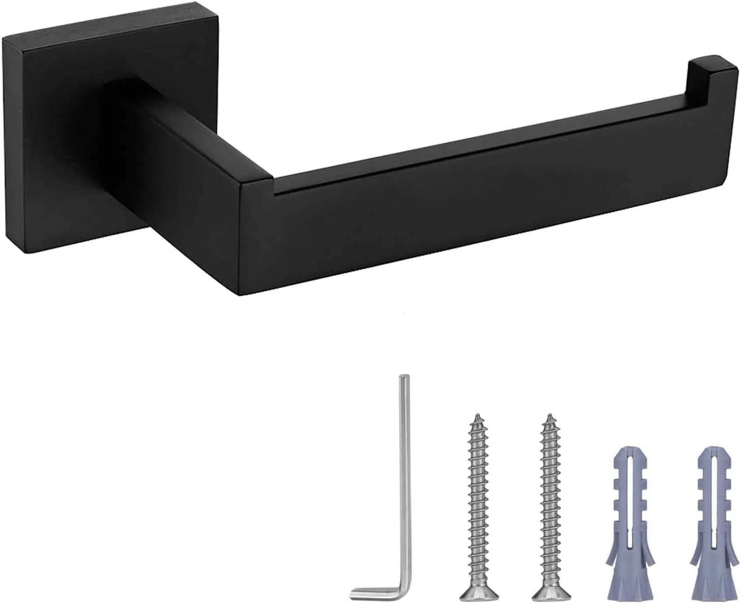 جا کاغذی رولی کلاسیک نولیمس، مشکی مات، نصب دیواری، استیل ضد زنگ SUS 304، مقاوم در برابر زنگ زدگی، مناسب دستمال توالت