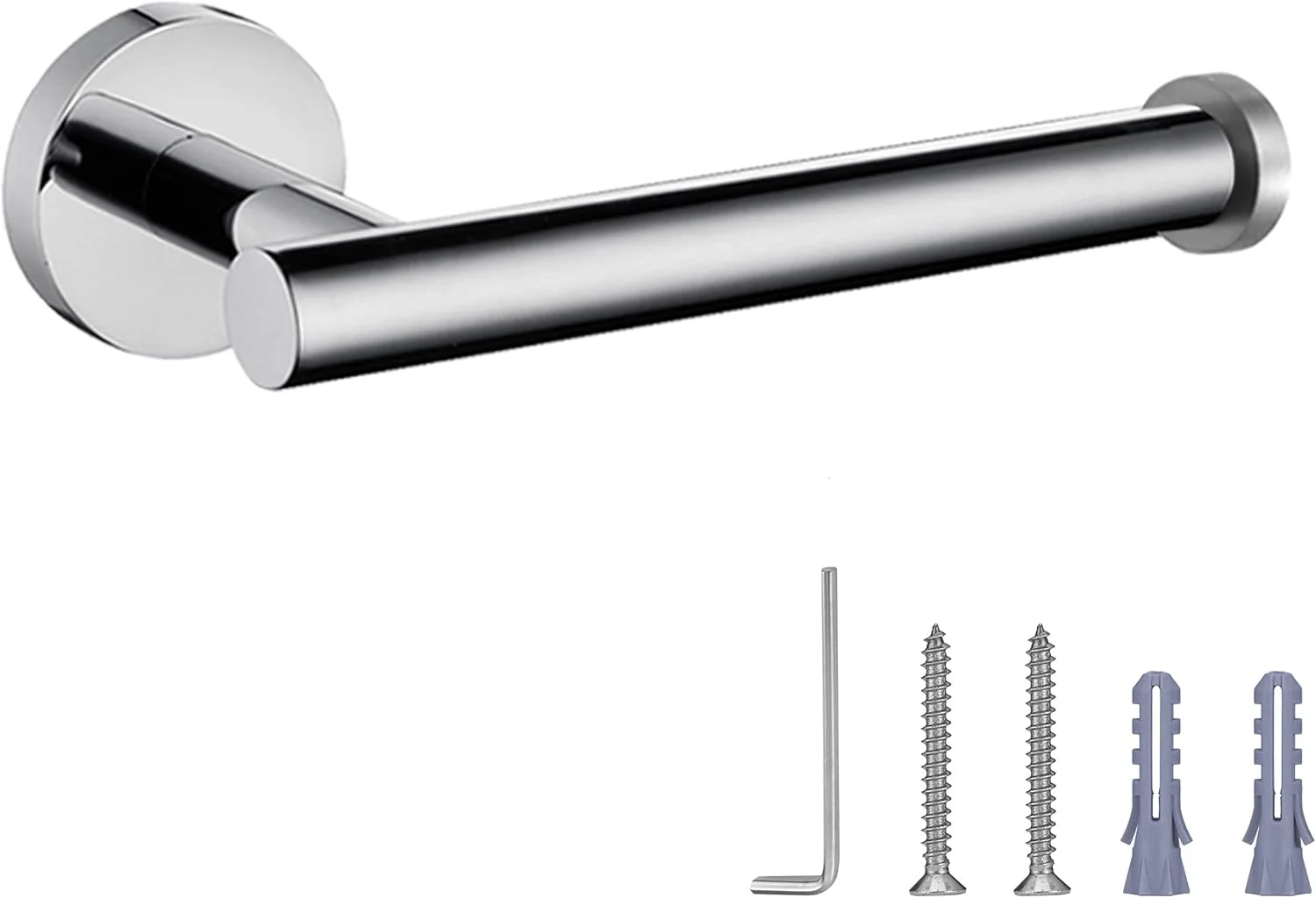 جا دستمال کاغذی کروم براق نولیمس، استیل ضد زنگ SUS304، نیمه باز، گرد، نصب دیواری، ضد زنگ، مناسب حمام، آشپزخانه، توالت، پخش کننده رول دستمال کاغذی 5 اینچی