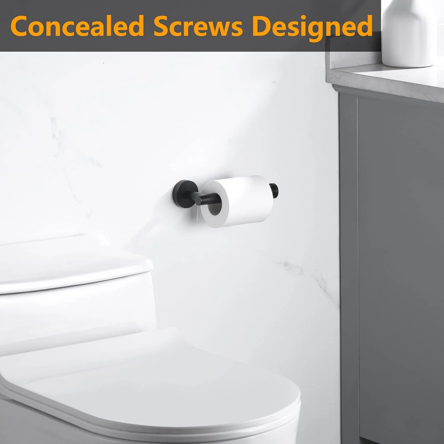 جا دستمال کاغذی رولی نولیمس (مشکی مات) - جا دستمال توالت مشکی مات استیل ضد زنگ SUS304 نیمه باز گرد دیواری ضد زنگ حمام 13 سانتی متری مناسب آشپزخانه و سرویس بهداشتی