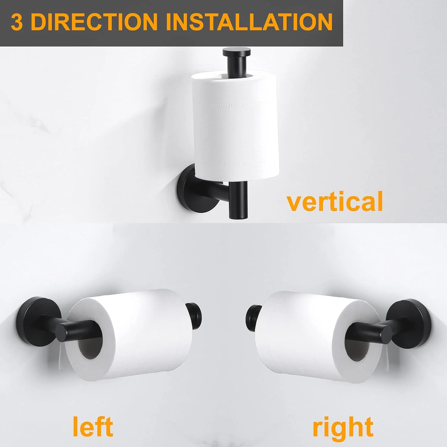 جا دستمال کاغذی رولی نولیمس (مشکی مات) - جا دستمال توالت مشکی مات استیل ضد زنگ SUS304 نیمه باز گرد دیواری ضد زنگ حمام 13 سانتی متری مناسب آشپزخانه و سرویس بهداشتی