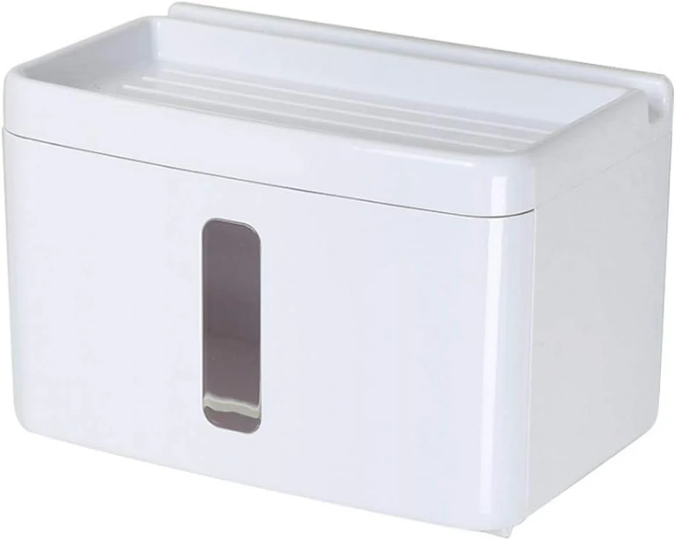 جا دستمال کاغذی چند منظوره LUOYK با قفسه تلفن و کشو، جعبه پخش کننده دستمال کاغذی دیواری پانچ برای حمام یا آشپزخانه