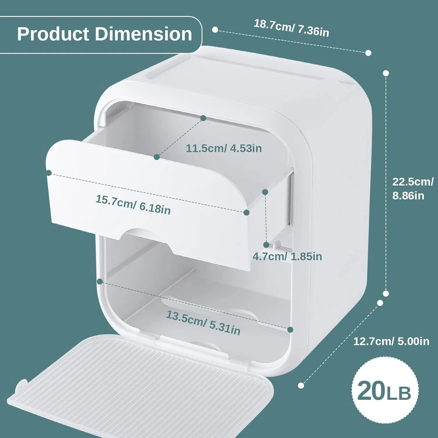 جعبه دستمال کاغذی دیواری نالاکال - جا دستمال کاغذی با جای موبایل، کشو، حوله حمام، کیسه زباله و لوازم جانبی چند منظوره