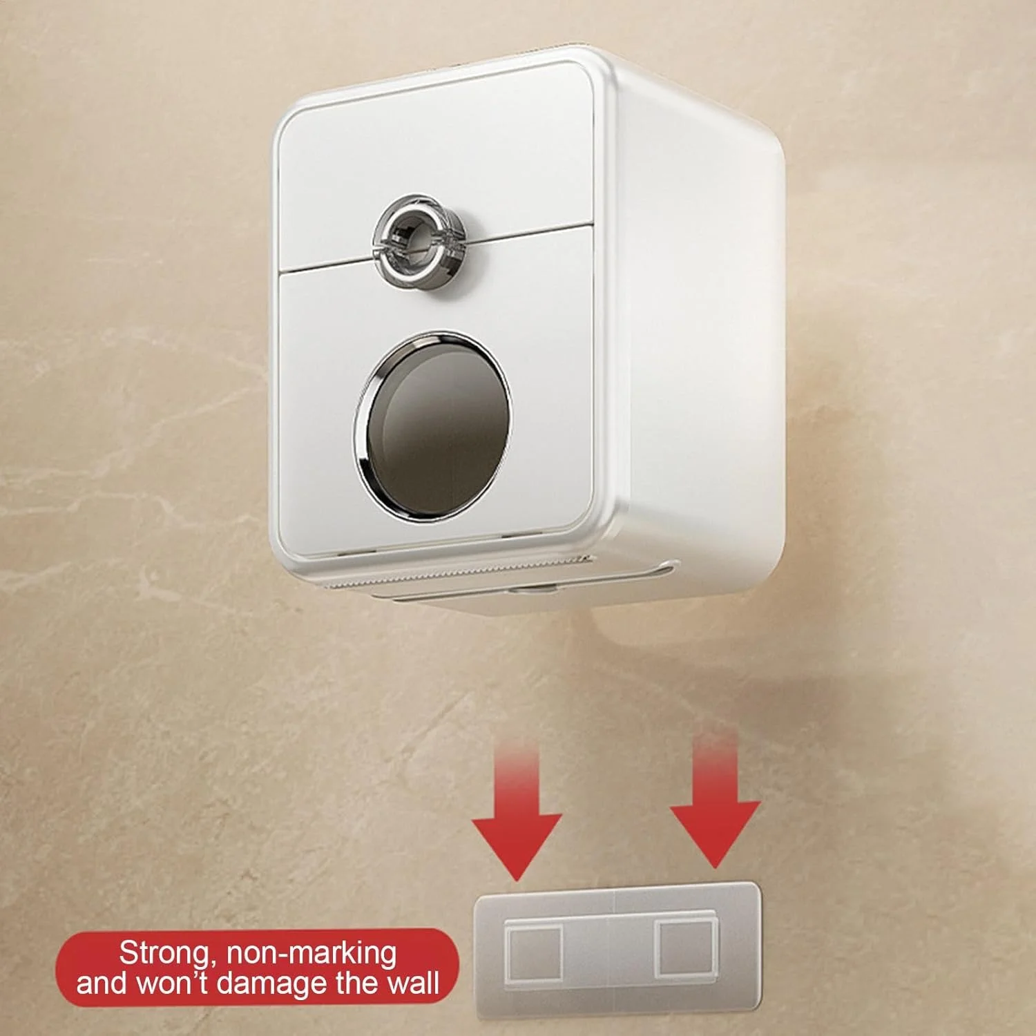 جا دستمال کاغذی دیواری | جا دستمال کاغذی با کشو، نگهدارنده رول کاغذی دیواری - جعبه دستمال کاغذی دو لایه، جعبه نگهداری با ظرفیت بزرگ برای حمام