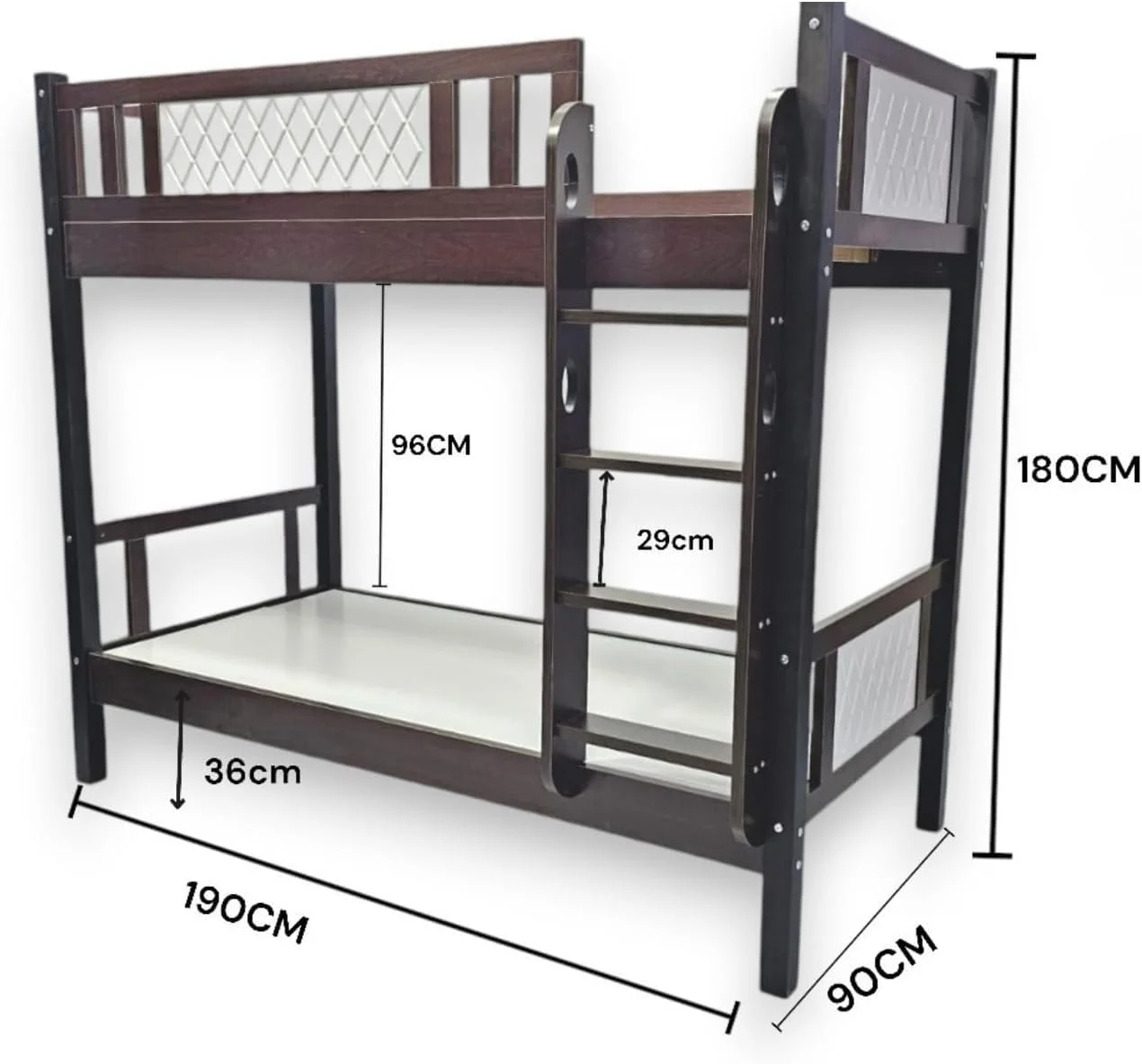 تخت دو طبقه چوبی Furniture4US با تشک طبی (تک نفره - 190/90 سانتی متر) رنگ - (گردویی) تخت دو طبقه چوبی Furniture4US با تشک طبی (تک نفره - 190/90 سانتی متر) رنگ - (گردویی)