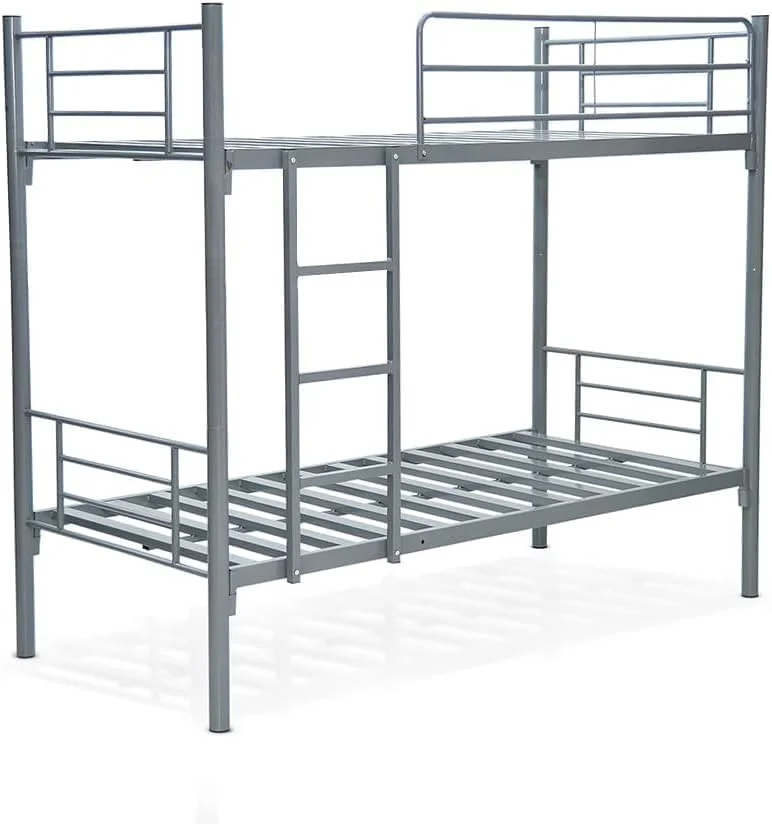تخت خواب دو طبقه فلزی سنگین Furniture4Us (۱۹۰x۹۰ سانتی متر) خاکستری [بدون تشک]