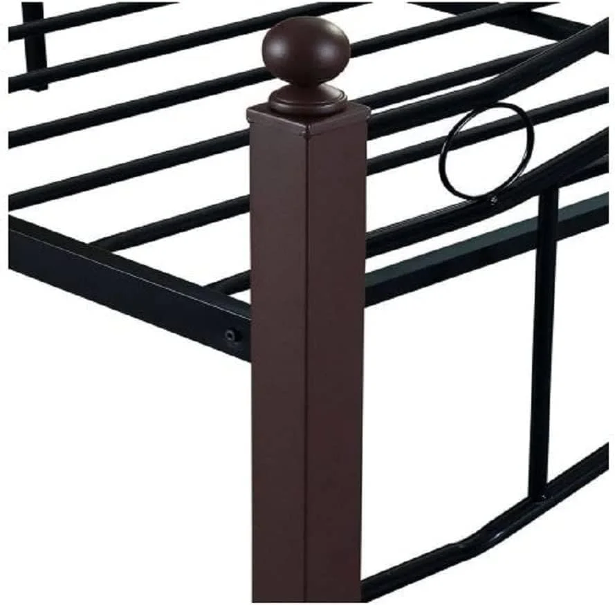 تخت خواب چوبی و فلزی ساخت مالزی Furniture4Us با پایه های چوبی رنگ قهوه ای تیره به همراه تشک طبی (یک نفره/دو نفره 120x190 سانتی متر) تخت خواب چوبی و فلزی ساخت مالزی Furniture4Us با پایه های چوبی رنگ قهوه ای تیره به همراه تشک طبی (یک نفره/دو نفره 120x190 سانتی متر)