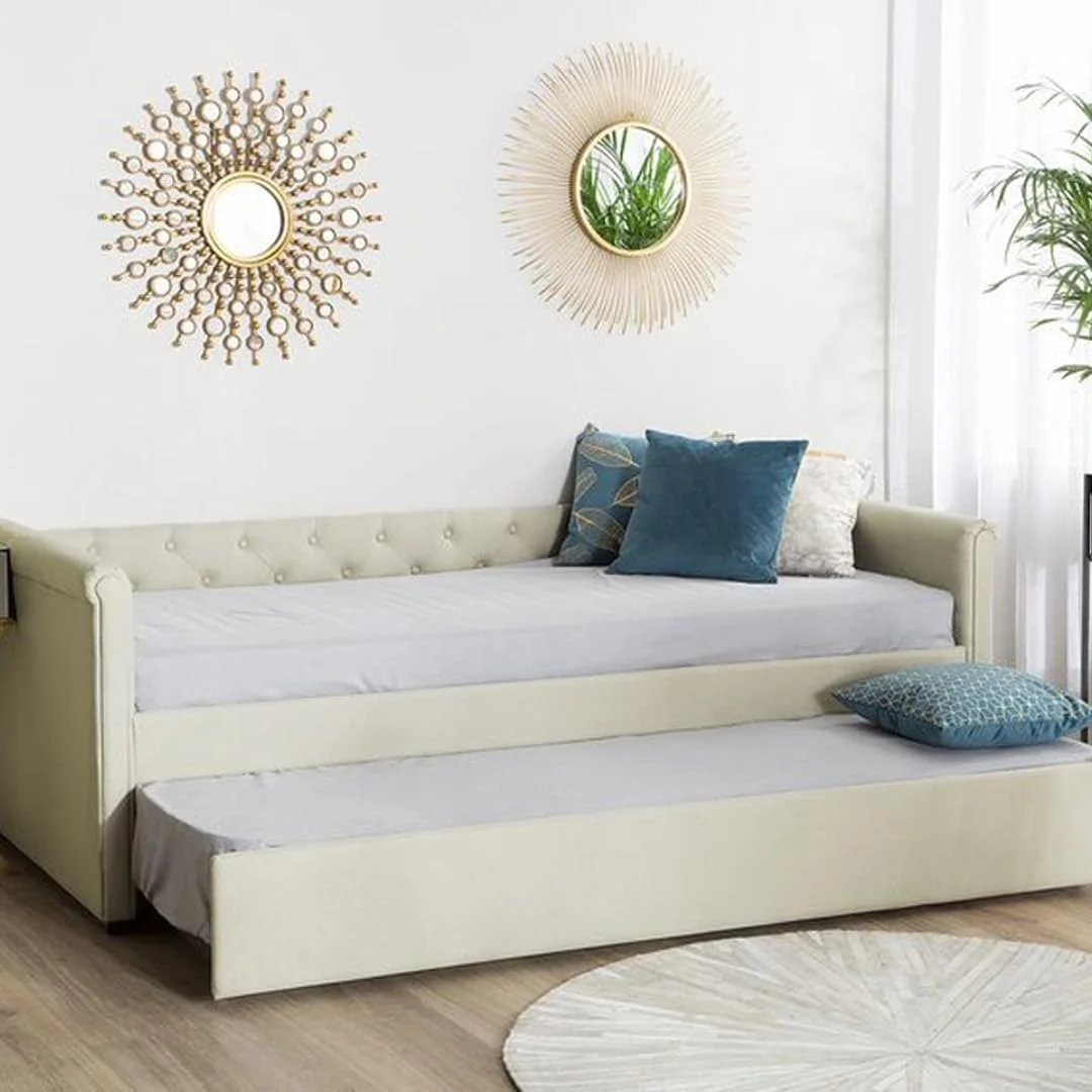 تخت خواب تاشو یک نفره کوچک پارچه ای A to Z Furniture Pavelli بژ 220X92X75 چند رنگ تخت خواب تاشو یک نفره کوچک پارچه ای A to Z Furniture Pavelli بژ 220X92X75 چند رنگ