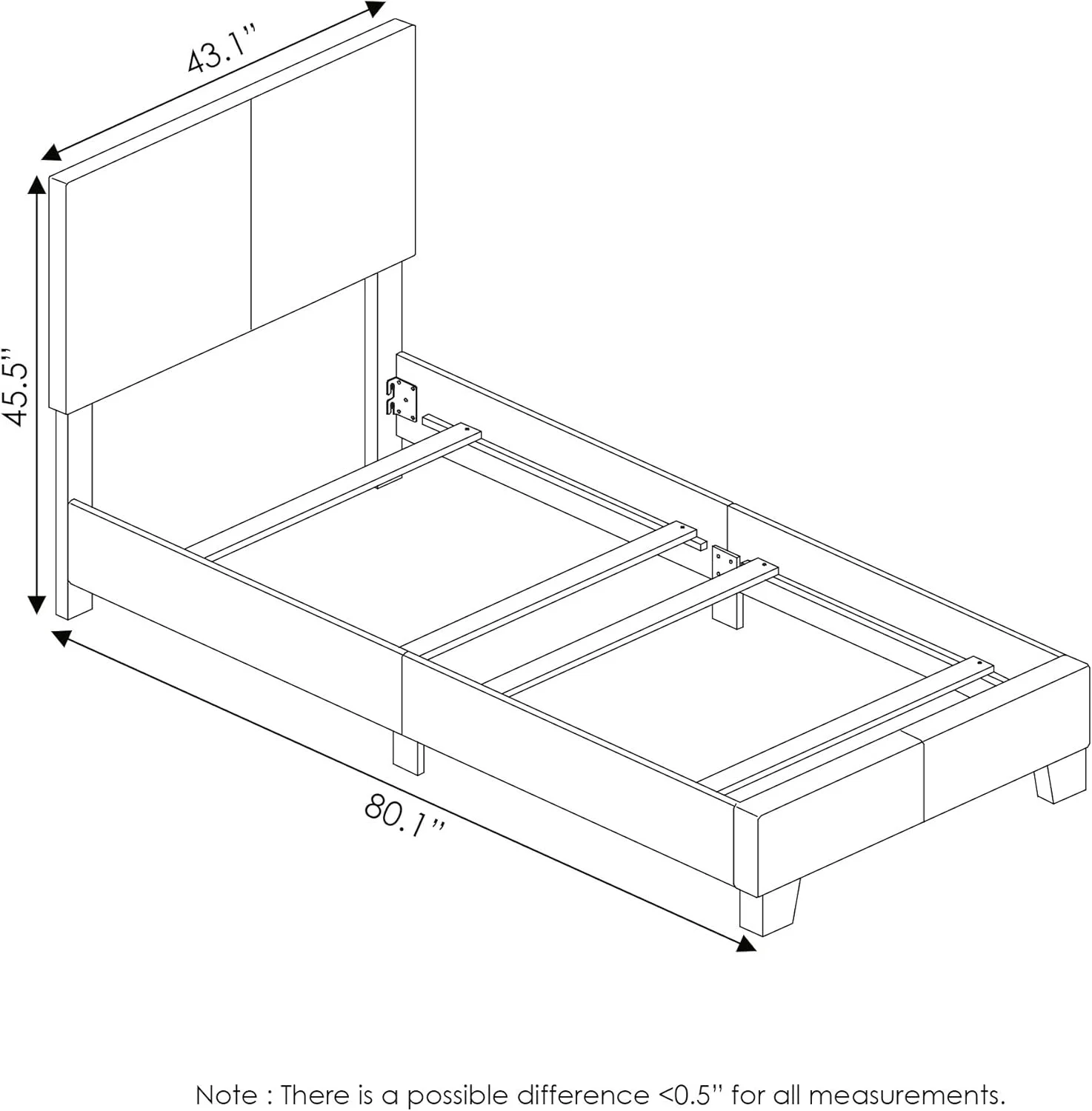 تختخواب پلتفرم روکش چرم مصنوعی FURINNO Pessac، یک نفره، مشکی تختخواب پلتفرم روکش چرم مصنوعی FURINNO Pessac، یک نفره، مشکی