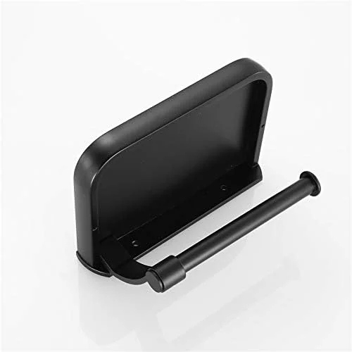 جا دستمال کاغذی دیواری مشکی با قفسه نگهدارنده تلفن، لوازم جانبی حمام