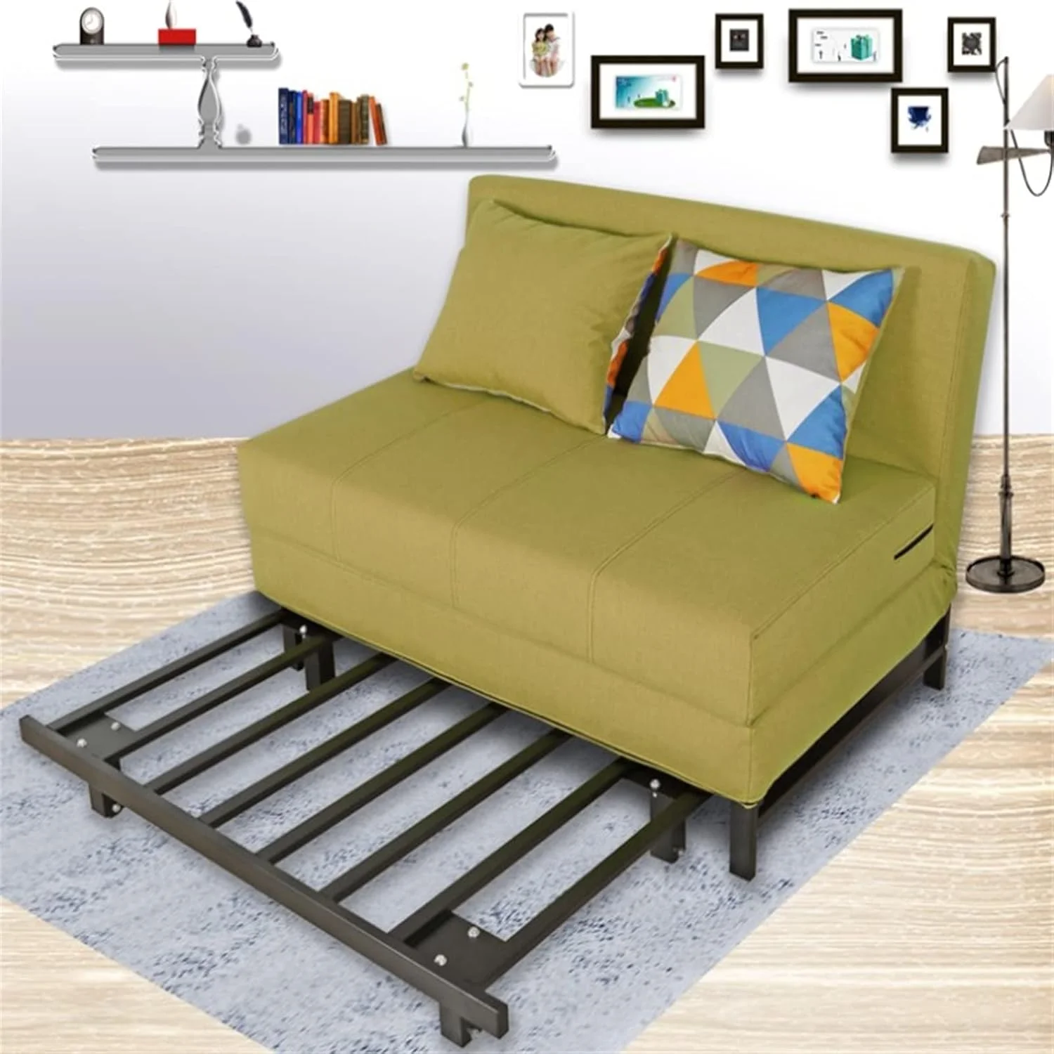 تخت خواب تاشو مبل تاشو مبل تنبل استراحت ناهار چرت مدرن ساده یک نفره دو نفره مناسب برای بالکن (رنگ: سبز، اندازه: 80x75x82 سانتی متر) تخت خواب تاشو مبل تاشو مبل تنبل استراحت ناهار چرت مدرن ساده یک نفره دو نفره مناسب برای بالکن (رنگ: سبز، اندازه: 80x75x82 سانتی متر)