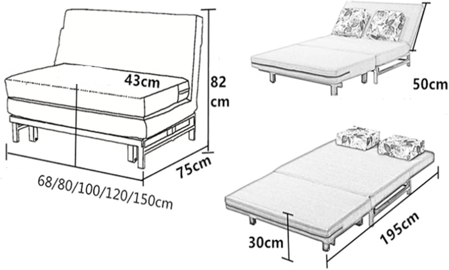 تخت خواب تاشو مبل تاشو مبل تنبل استراحت ناهار خواب مدرن ساده یک نفره دو نفره (رنگ: خاکستری، اندازه: 120x75x82cm) تخت خواب تاشو مبل تاشو مبل تنبل استراحت ناهار خواب مدرن ساده یک نفره دو نفره (رنگ: خاکستری، اندازه: 120x75x82cm)