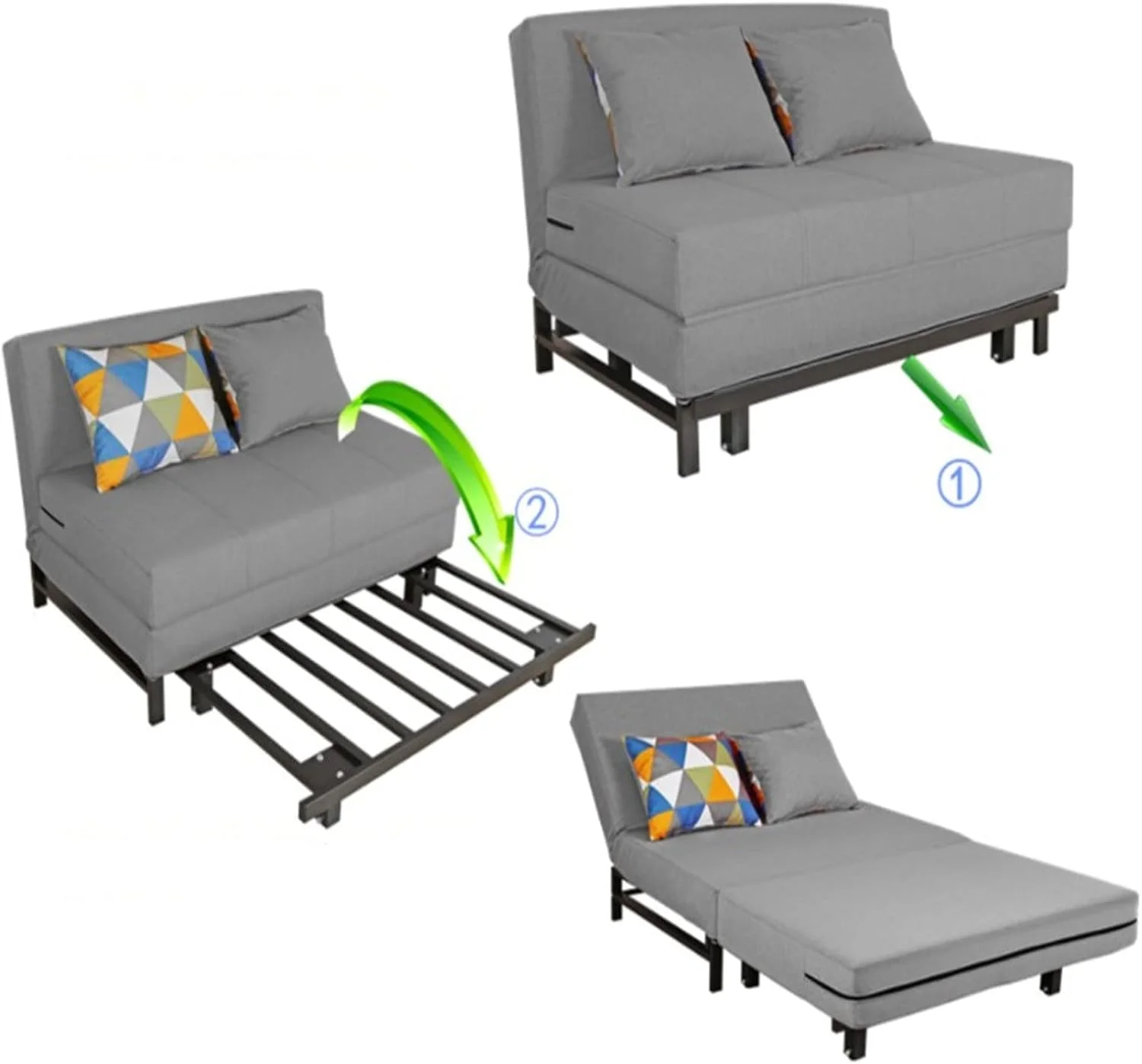 تخت خواب تاشو مبل تاشو مبل تنبل استراحت ناهار خواب مدرن ساده یک نفره دو نفره (رنگ: خاکستری، اندازه: 120x75x82cm) تخت خواب تاشو مبل تاشو مبل تنبل استراحت ناهار خواب مدرن ساده یک نفره دو نفره (رنگ: خاکستری، اندازه: 120x75x82cm)