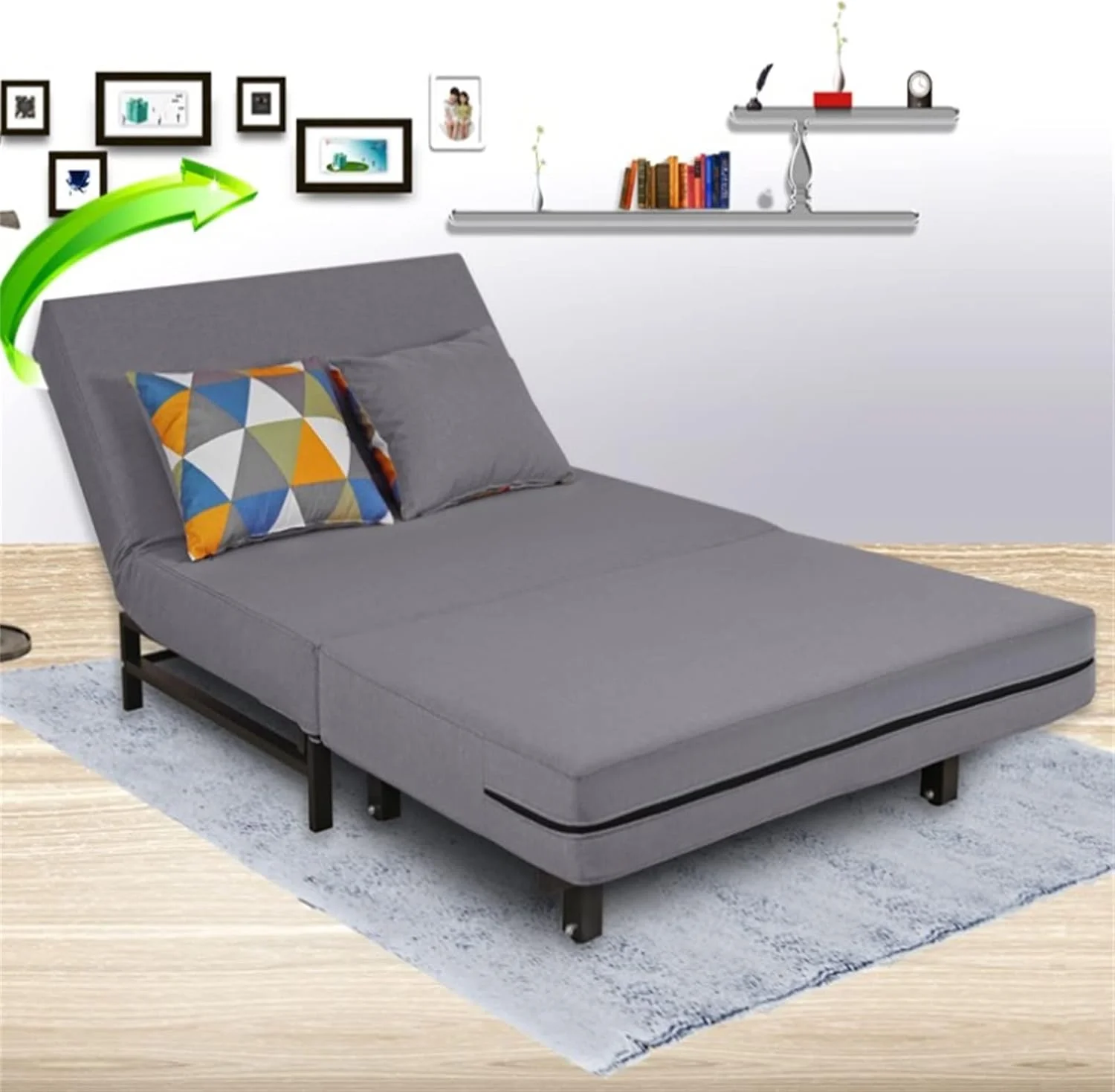 تخت خواب تاشو مبل تاشو مبل تنبل استراحت ناهار خواب مدرن ساده یک نفره دو نفره (رنگ: خاکستری، اندازه: 120x75x82cm) تخت خواب تاشو مبل تاشو مبل تنبل استراحت ناهار خواب مدرن ساده یک نفره دو نفره (رنگ: خاکستری، اندازه: 120x75x82cm)