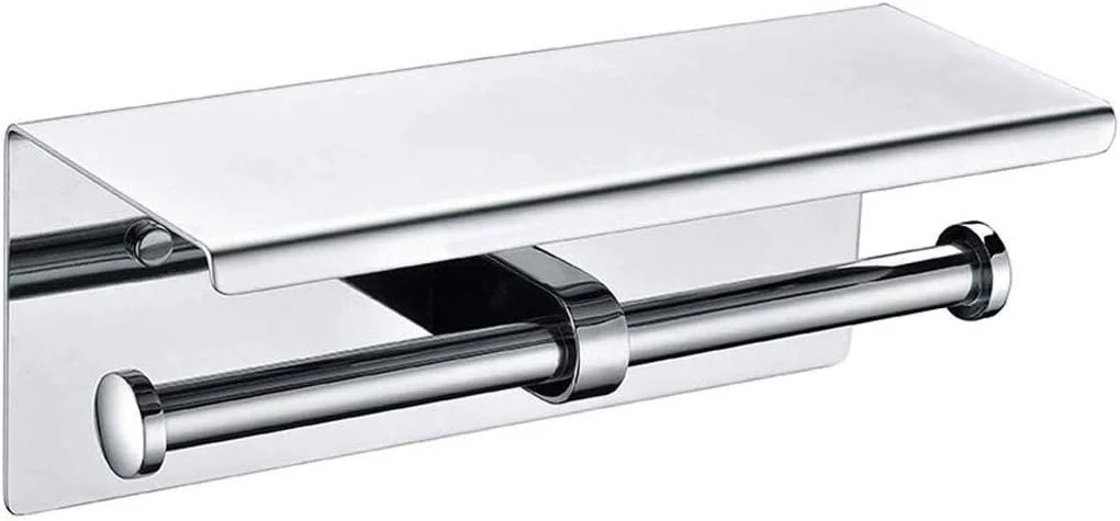 جا دستمال کاغذی دیواری دو قلو با روکش کروم، جا دستمال کاغذی دو قلو استیل ضد زنگ، با سطح برس خورده