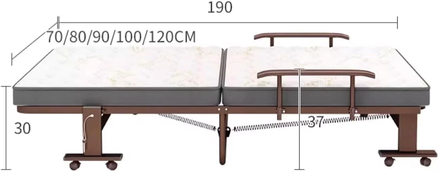 تخت مهمان تاشو دونفره با تشک، ساخته شده از قاب فولادی مقاوم، متحرک با چرخ، حداکثر ظرفیت بار 150 کیلوگرم (190 * 120 * 30 سانتی متر) تخت مهمان تاشو دونفره با تشک، ساخته شده از قاب فولادی مقاوم، متحرک با چرخ، حداکثر ظرفیت بار 150 کیلوگرم (190 * 120 * 30 سانتی متر)
