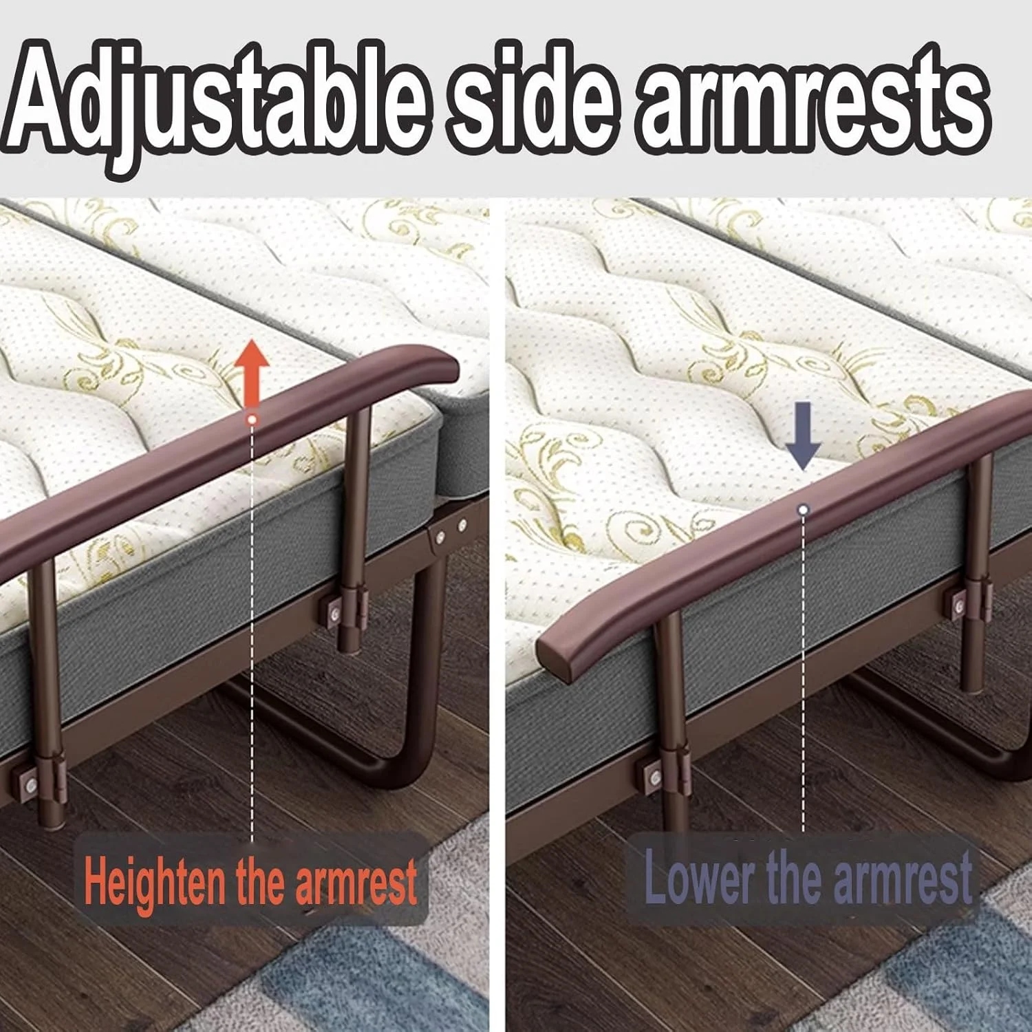 تخت مهمان تاشو دونفره با تشک، ساخته شده از قاب فولادی مقاوم، متحرک با چرخ، حداکثر ظرفیت بار 150 کیلوگرم (190 * 120 * 30 سانتی متر) تخت مهمان تاشو دونفره با تشک، ساخته شده از قاب فولادی مقاوم، متحرک با چرخ، حداکثر ظرفیت بار 150 کیلوگرم (190 * 120 * 30 سانتی متر)