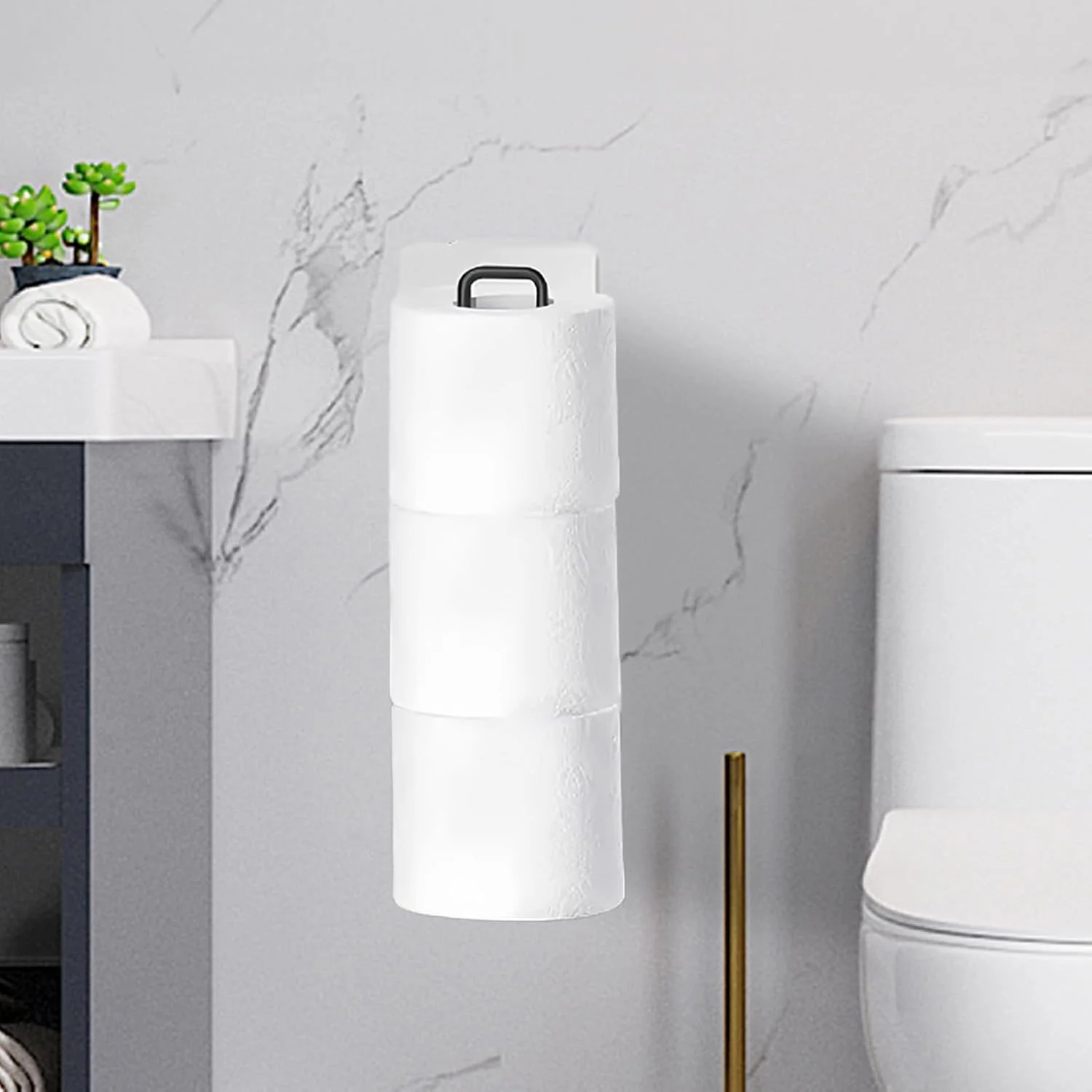 جا دستمال کاغذی توالت، نگهدارنده دستمال توالت | سازمان دهنده دستمال کاغذی دیواری آهنی، قفسه رول بدون سوراخ کاری برای آشپزخانه سرویس بهداشتی RV