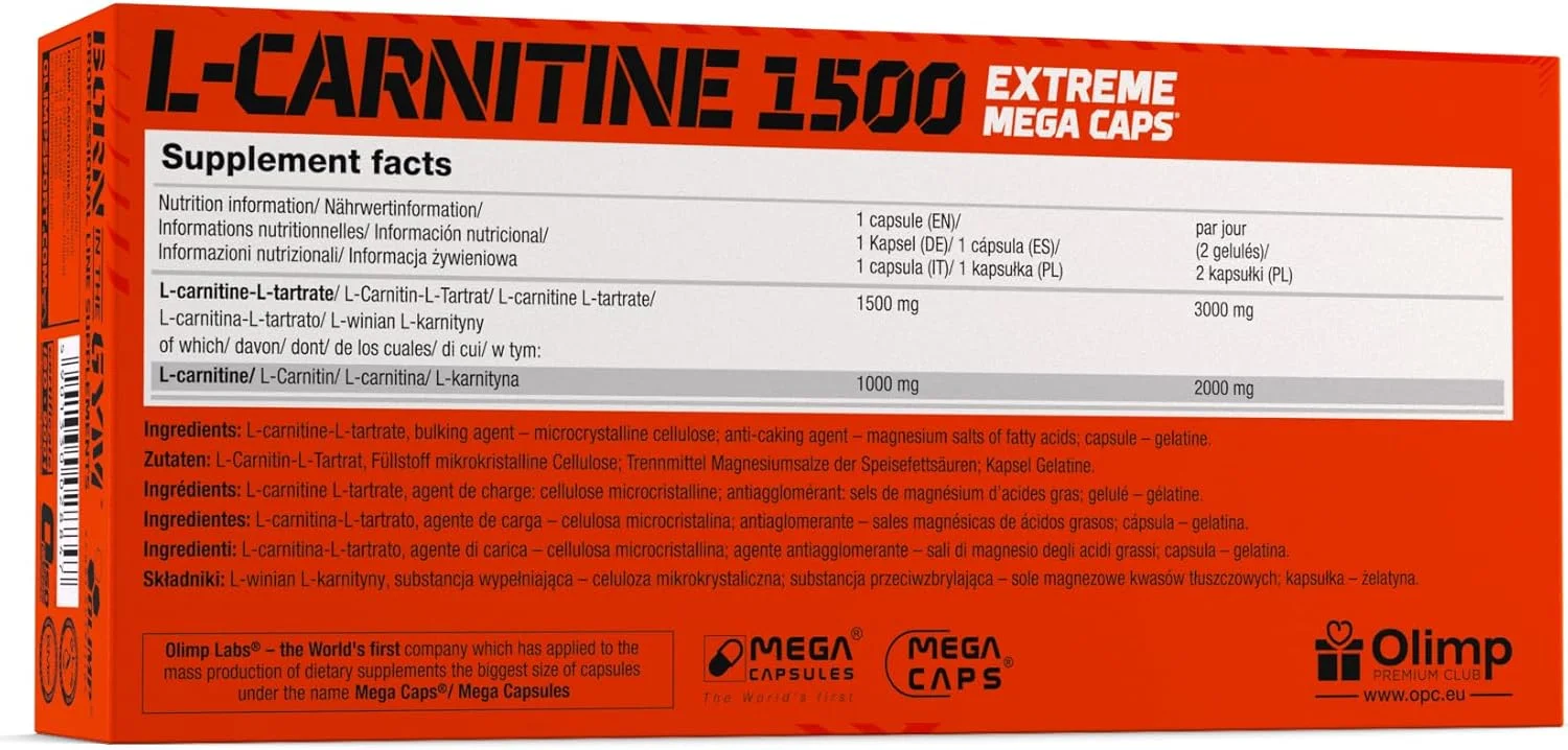 الیمپ ال-کارنیتین 1500 اکستریم مگا - 120 کپسول الیمپ ال-کارنیتین 1500 اکستریم مگا - 120 کپسول