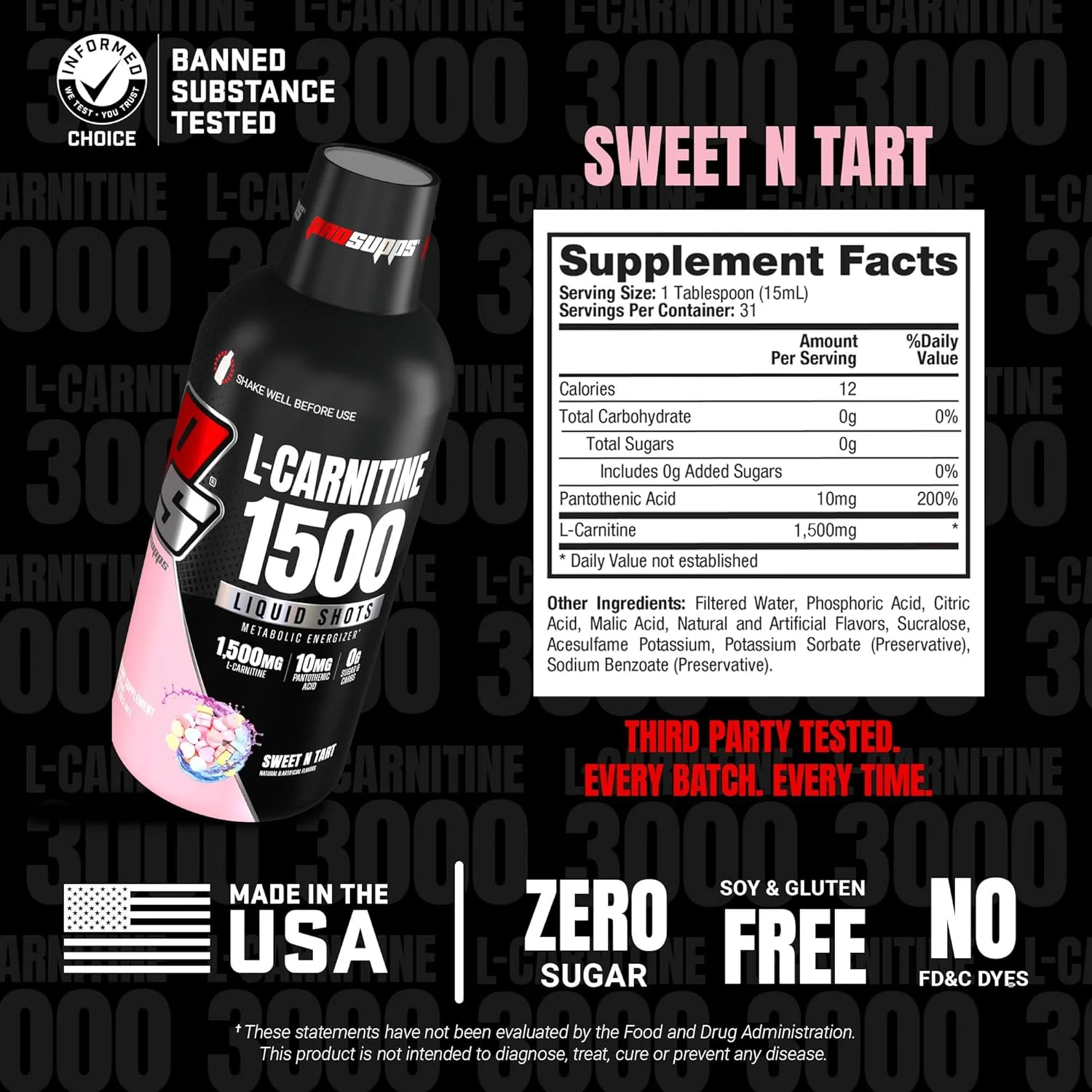 ال-کارنیتین مایع چربی سوز ProSupps® 1500، تقویت کننده متابولیسم بدون محرک، (31 سروینگ، Sweet-N-Tart) ال-کارنیتین مایع چربی سوز ProSupps® 1500، تقویت کننده متابولیسم بدون محرک، (31 سروینگ، Sweet-N-Tart)