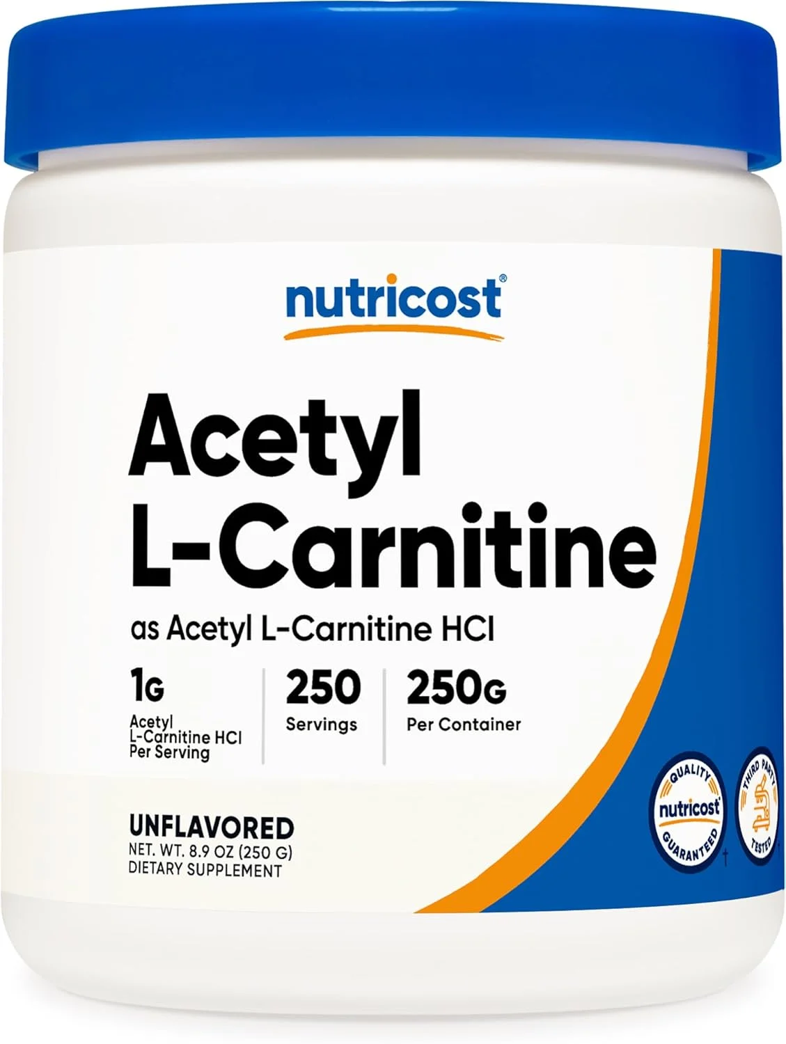 استیل ال-کارنیتین نوتریکوست (ALCAR) 250 گرم - 1 گرم در هر سروینگ - 250 سروینگ - پودر استیل ال-کارنیتین خالص