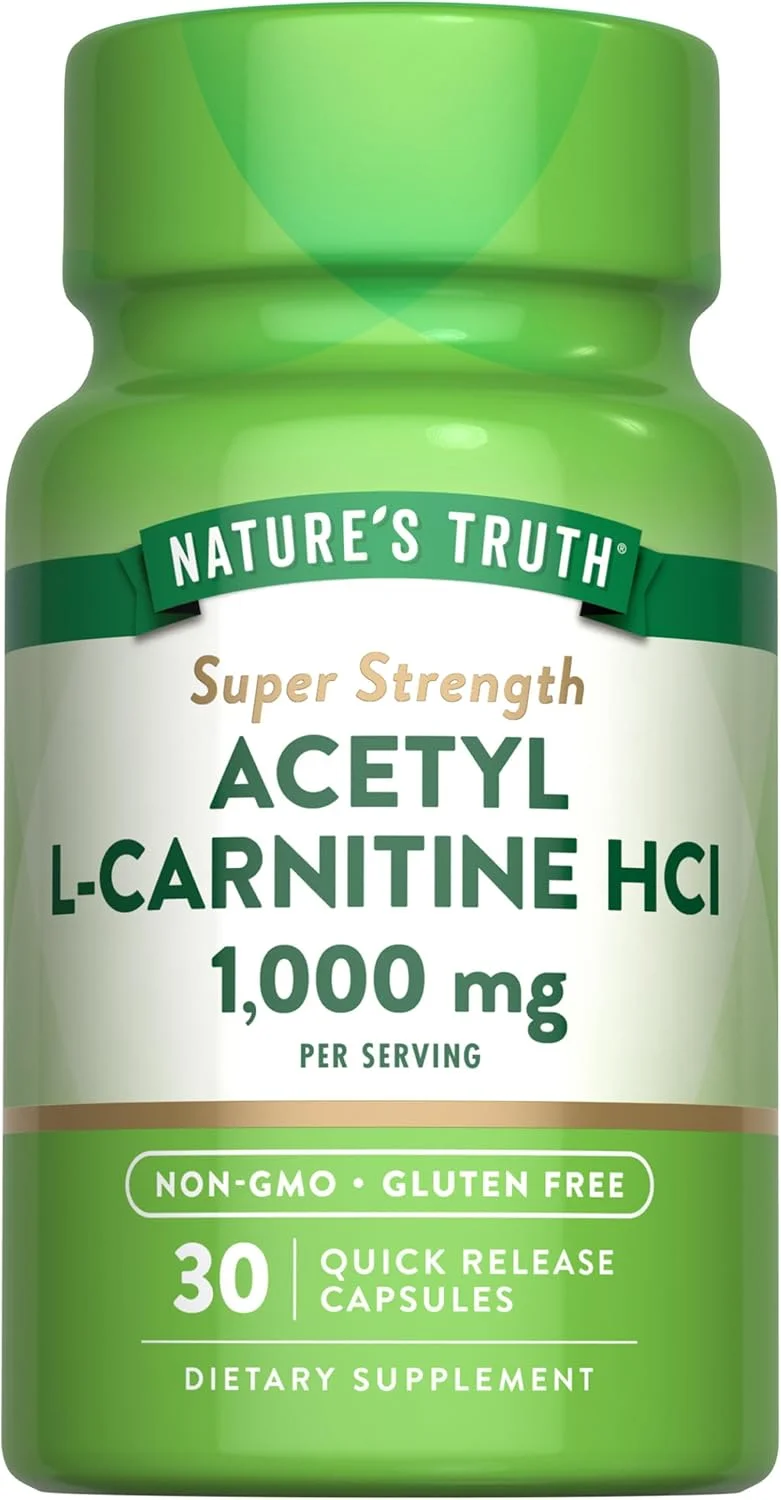 کپسول های استیل ال-کارنیتین Hcl با قدرت فوق العاده نیچرز تروث 1000 میلی گرم، 30 عدد