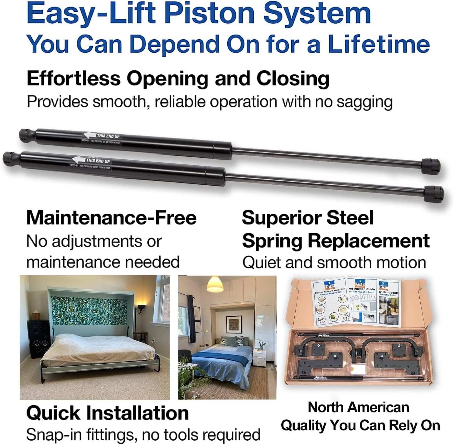 Easy DIY Murphy Bed Twin Size Hardware Kit - Twin - Vertical Wood Frame Folding Cabinet Wall for Guestroom to Build, Made in USA Easy DIY Murphy Bed Twin Size Hardware Kit - Twin - Vertical Wood Frame Folding Cabinet Wall for Guestroom to Build, Made in USA