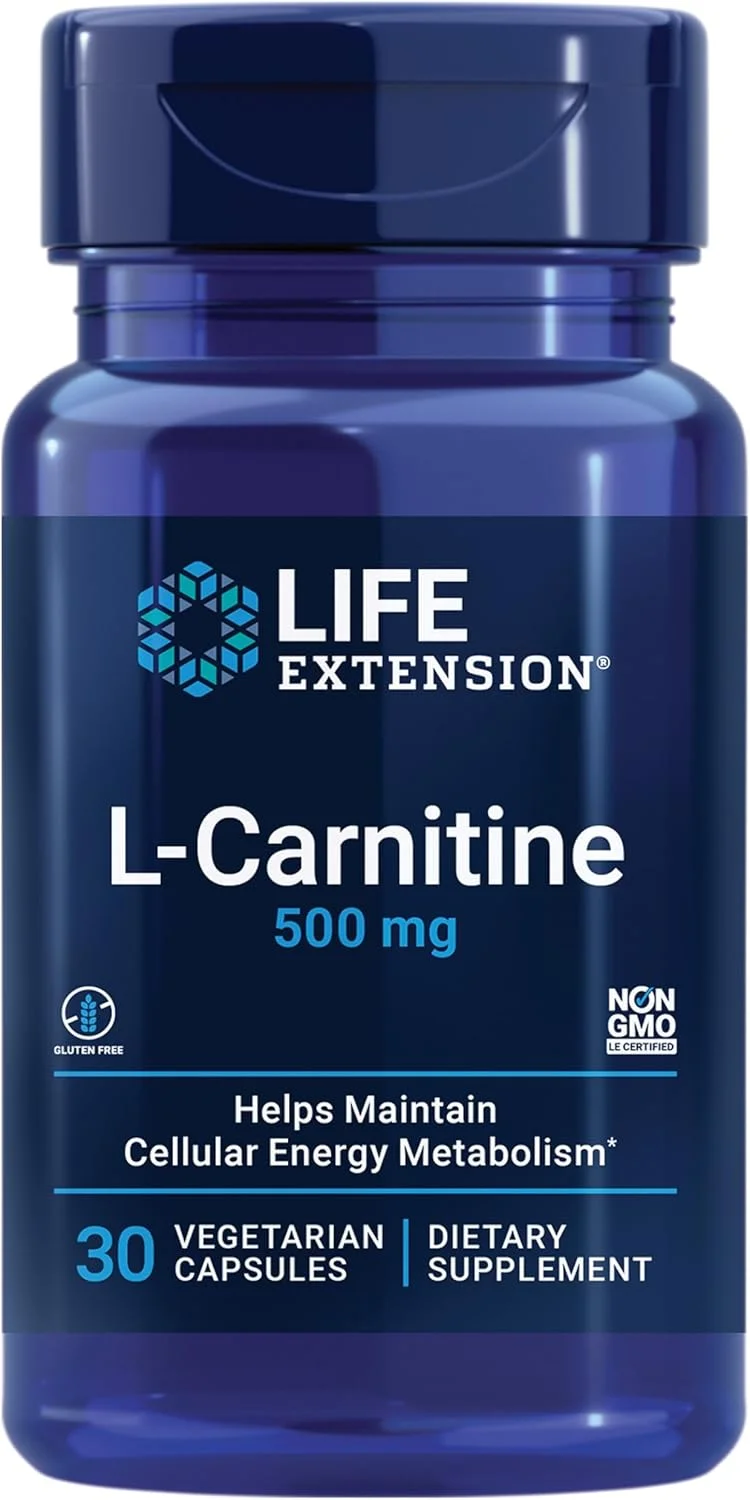 ال-کارنیتین 500 میلی گرم لایف اکستنشن، 30 کپسول گیاهی
