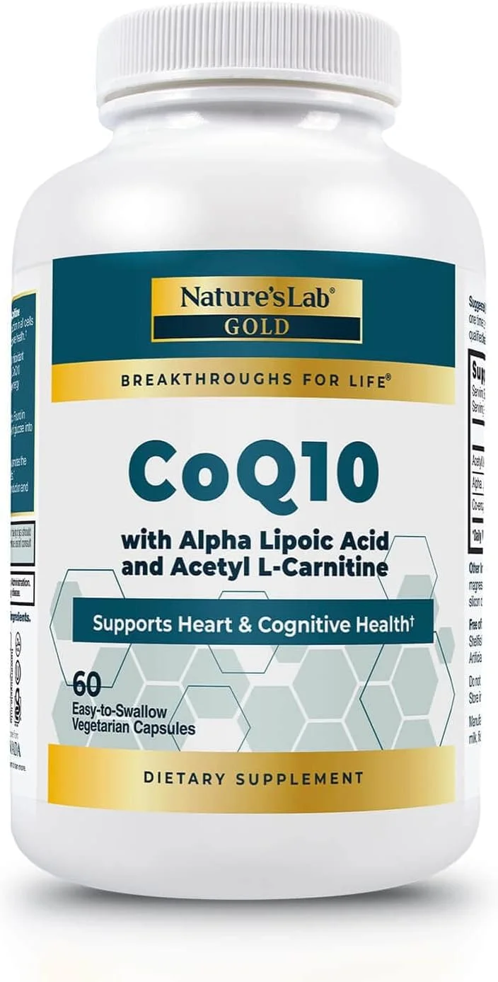 Nature's Lab CoQ10 + آلفا لیپوئیک اسید + استیل ال-کارنیتین HCl - پشتیبانی از سلامت قلب و شناختی - 60 کپسول (مصرف 1 ماهه)