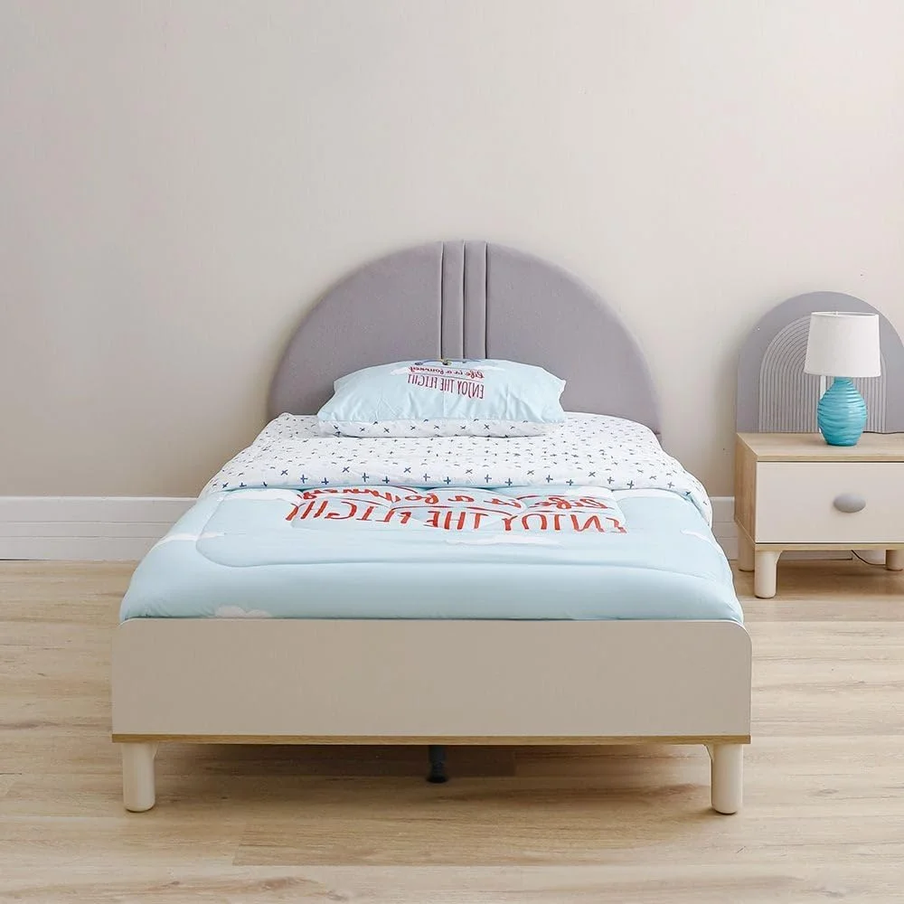 تخت خواب 120x200 زتا دانوب هوم با تاج تخت روکش دار و USB | مبلمان تخت خواب یک نفره چوبی با طراحی مدرن | تخت خواب راحت (تشک شامل نمی شود) - سفید مایل به کرم و خاکستری تخت خواب 120x200 زتا دانوب هوم با تاج تخت روکش دار و USB | مبلمان تخت خواب یک نفره چوبی با طراحی مدرن | تخت خواب راحت (تشک شامل نمی شود) - سفید مایل به کرم و خاکستری