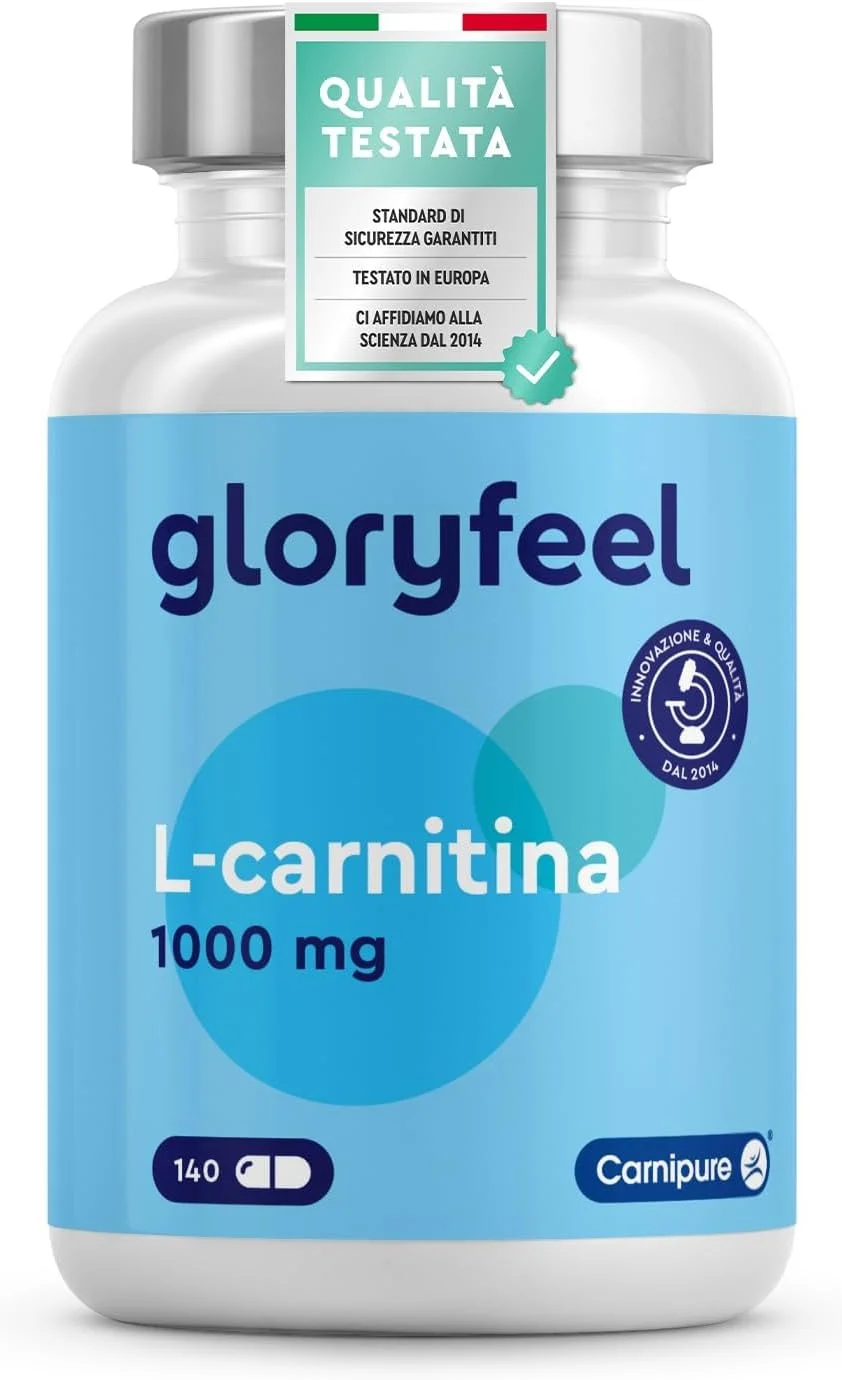 گلوریفیل ال-کارنیتین 2000 میلی گرم - ممتاز: Carnipure® از Lonza - 140 کپسول - ال کارنیتین با دوز بالا - وگان، آزمایش شده در آزمایشگاه، بدون افزودنی، ساخت آلمان
