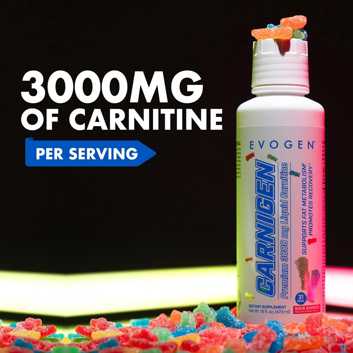 اووژن کارنیژن | 2500 میلی گرم کارنیتین چربی سوز | 500 میلی گرم استیل-ال-کارنیتین | متابولیسم چربی | بهبود ریکاوری | بدون کافئین | پاستیل ترش 31 سروینگ اووژن کارنیژن | 2500 میلی گرم کارنیتین چربی سوز | 500 میلی گرم استیل-ال-کارنیتین | متابولیسم چربی | بهبود ریکاوری | بدون کافئین | پاستیل ترش 31 سروینگ