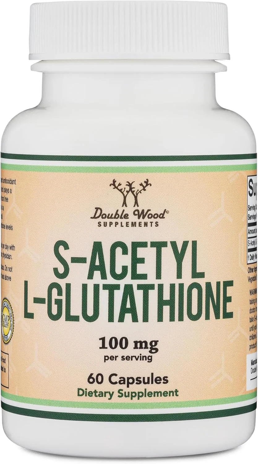 مکمل S-استیل ال-گلوتاتیون Double Wood Supplements - 60 کپسول 100 میلی گرمی