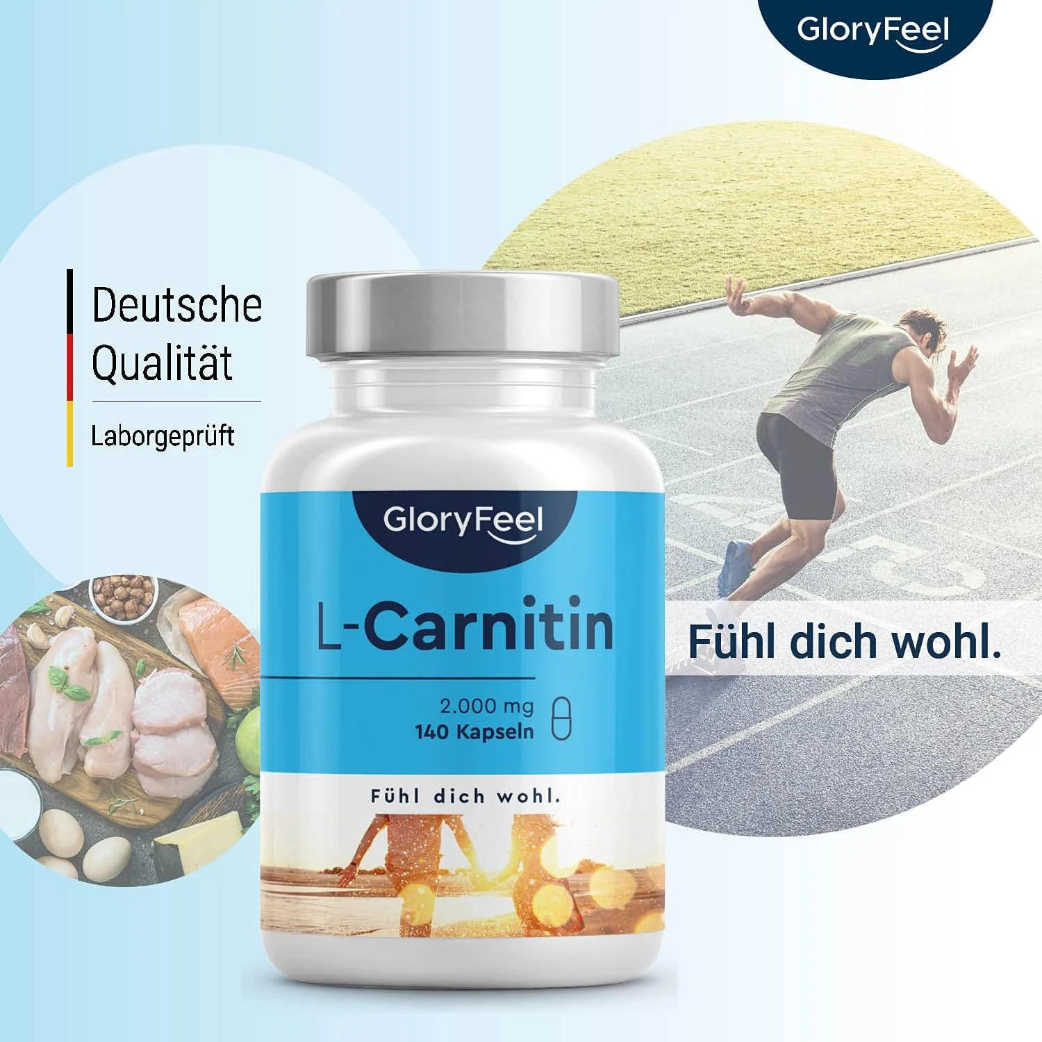گلوریفیل ال-کارنیتین 2000 میلی گرم - ممتاز: Carnipure® از Lonza - 140 کپسول - ال کارنیتین با دوز بالا - وگان، آزمایش شده در آزمایشگاه، بدون افزودنی، ساخت آلمان گلوریفیل ال-کارنیتین 2000 میلی گرم - ممتاز: Carnipure® از Lonza - 140 کپسول - ال کارنیتین با دوز بالا - وگان، آزمایش شده در آزمایشگاه، بدون افزودنی، ساخت آلمان