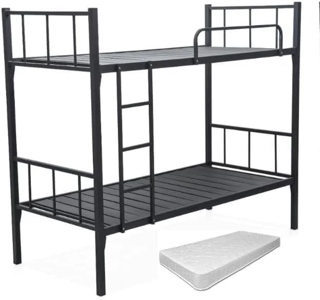 تخت خواب دو طبقه فلزی سنگین Furniture4Us (۱۹۰x۹۰ سانتی متر) وزن ۴۰ کیلوگرم [همراه با تشک]