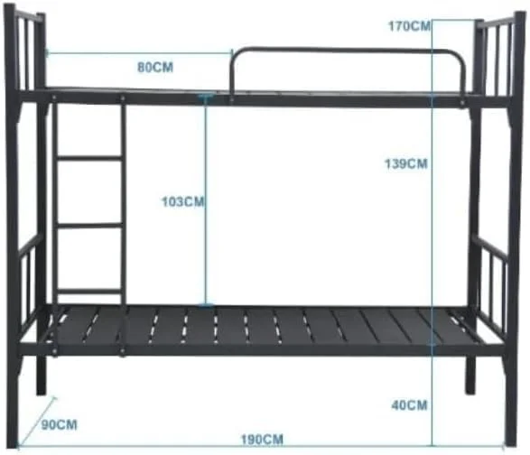 تخت خواب دو طبقه فلزی سنگین Furniture4Us (۱۹۰x۹۰ سانتی متر) وزن ۴۰ کیلوگرم [همراه با تشک]