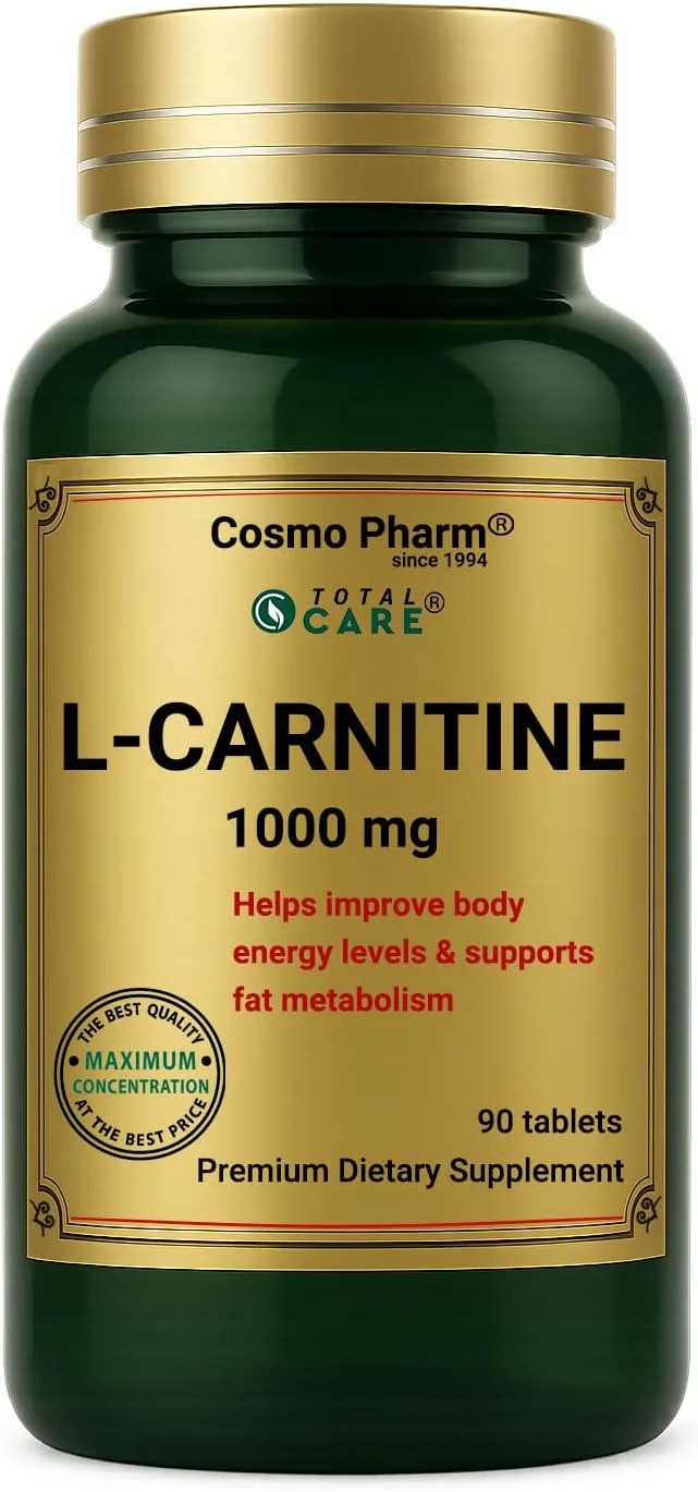 کپسول کوسمو فارم ال-کارنیتین 1000 میلی گرم - 90 عدد قرص روکش دار گیاهی - برچسب پاک - روزانه 1 عدد قرص - غیر تراریخته، بدون گلوتن، بدون لاکتوز کپسول کوسمو فارم ال-کارنیتین 1000 میلی گرم - 90 عدد قرص روکش دار گیاهی - برچسب پاک - روزانه 1 عدد قرص - غیر تراریخته، بدون گلوتن، بدون لاکتوز
