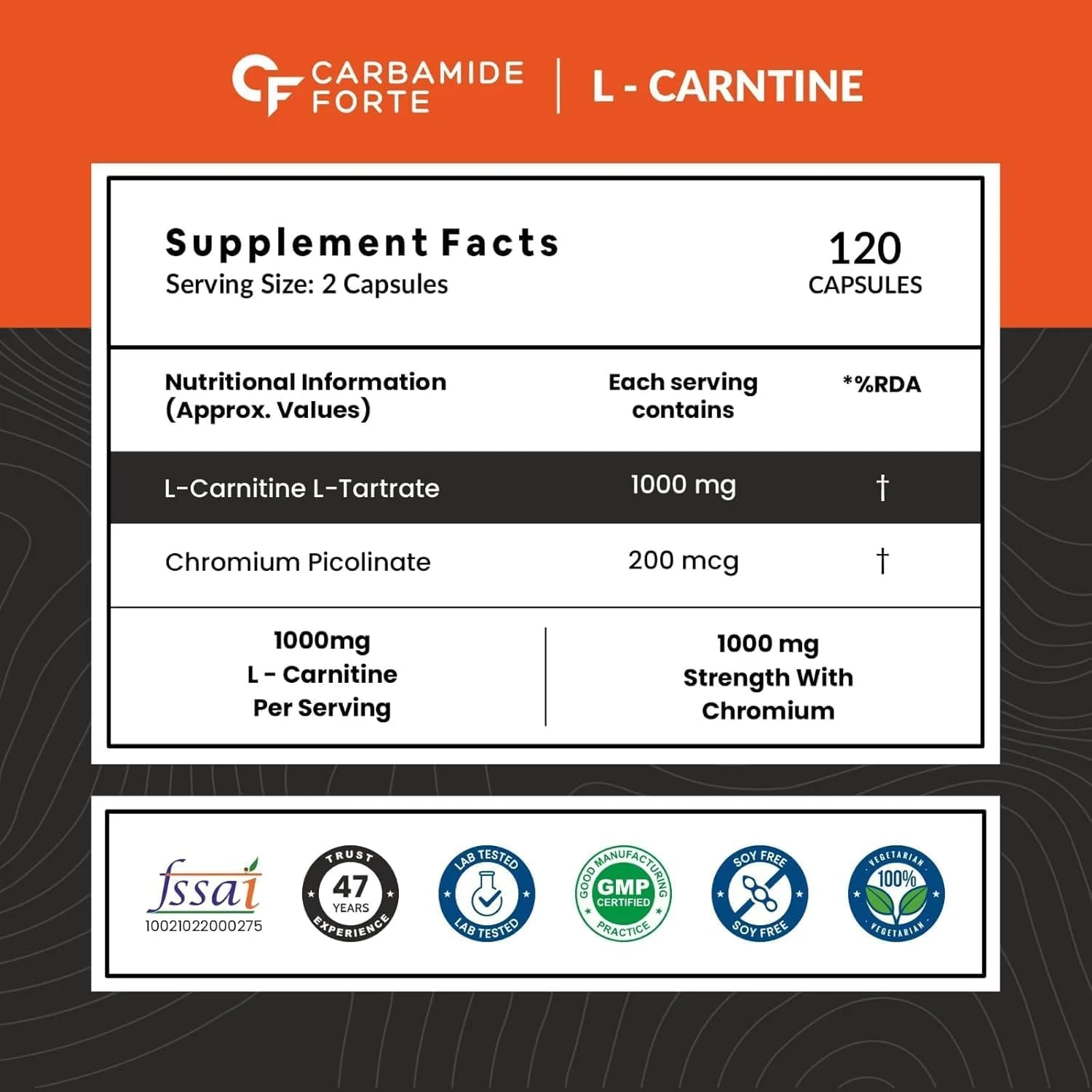 کپسول های ال-کارنیتین ال-تارتارات 1000 میلی گرمی Carbamide Forte برای مردان و زنان | مکمل قبل از تمرین - 120 کپسول گیاهی کپسول های ال-کارنیتین ال-تارتارات 1000 میلی گرمی Carbamide Forte برای مردان و زنان | مکمل قبل از تمرین - 120 کپسول گیاهی