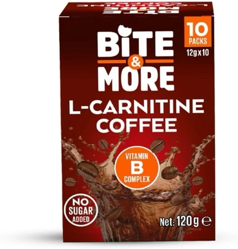 قهوه ال-کارنیتین Bite & More، ساشه های 12 گرمی - چربی سوزی، افزایش متابولیسم، افزایش انرژی، بدون لرزش، پشتیبانی از سلامت قلب و عملکرد مغز، بسته 10 عددی قهوه ال-کارنیتین Bite & More، ساشه های 12 گرمی - چربی سوزی، افزایش متابولیسم، افزایش انرژی، بدون لرزش، پشتیبانی از سلامت قلب و عملکرد مغز، بسته 10 عددی