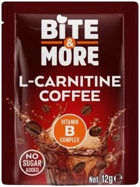 قهوه ال-کارنیتین Bite & More، ساشه های 12 گرمی - چربی سوزی، افزایش متابولیسم، افزایش انرژی، بدون لرزش، پشتیبانی از سلامت قلب و عملکرد مغز، بسته 10 عددی