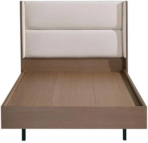 تخت خواب شناور نوجوان مدل آلیسون 120X200 دانوب هوم به همراه LED | طراحی مدرن، مبلمان قاب تخت خواب یک نفره چوبی | تخت خواب راحت (تشک شامل نمی شود) - بژ/بلوط طبیعی