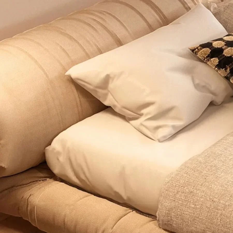 تشک فوتون مدرن ژاپنی AROMA HOMES، تخت خواب فوتون کم ارتفاع با پایه بالشتکی (بژ) (سایز کوئین)